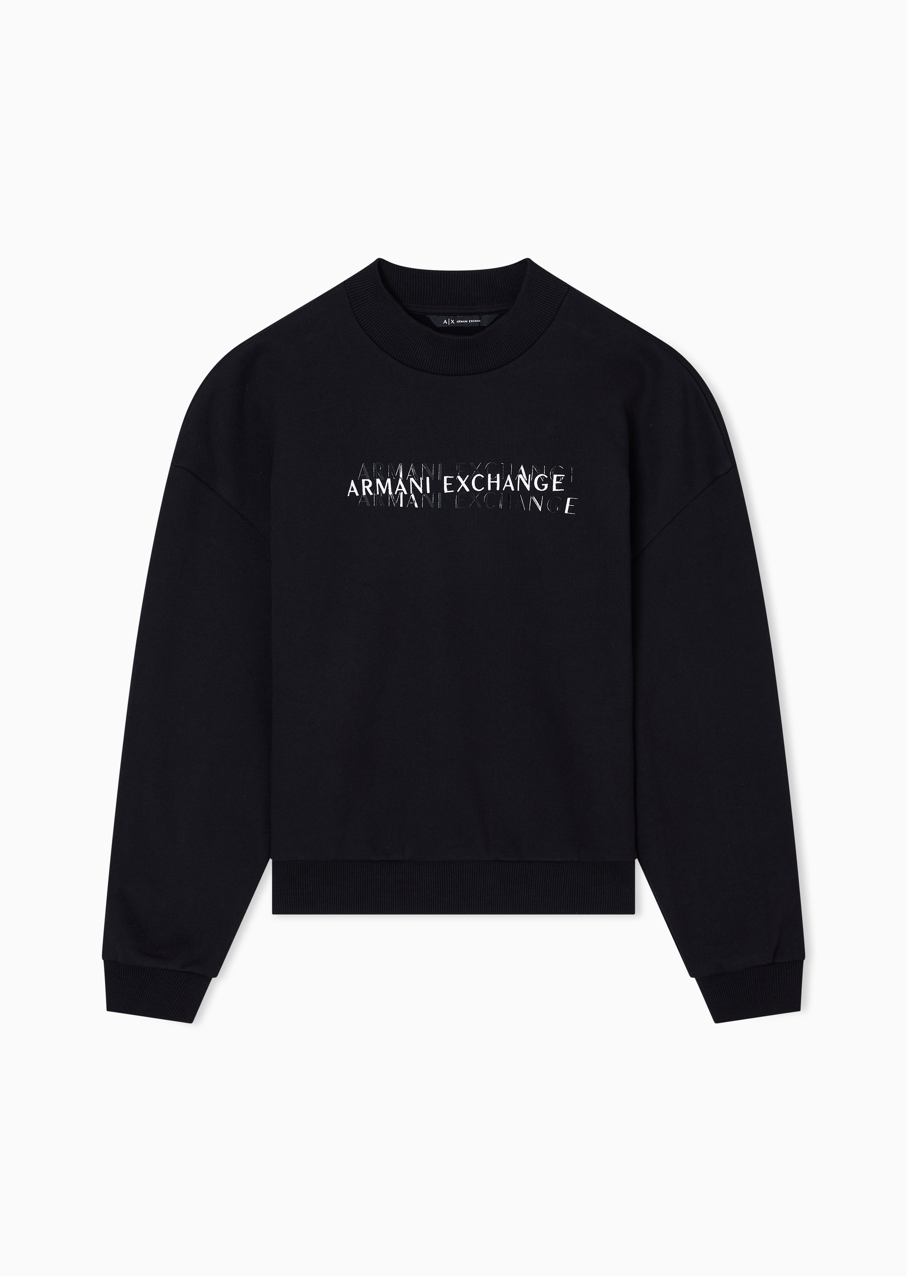 ARMANI EXCHANGE 女士套头宽松加绒运动风刺绣圆领卫衣
