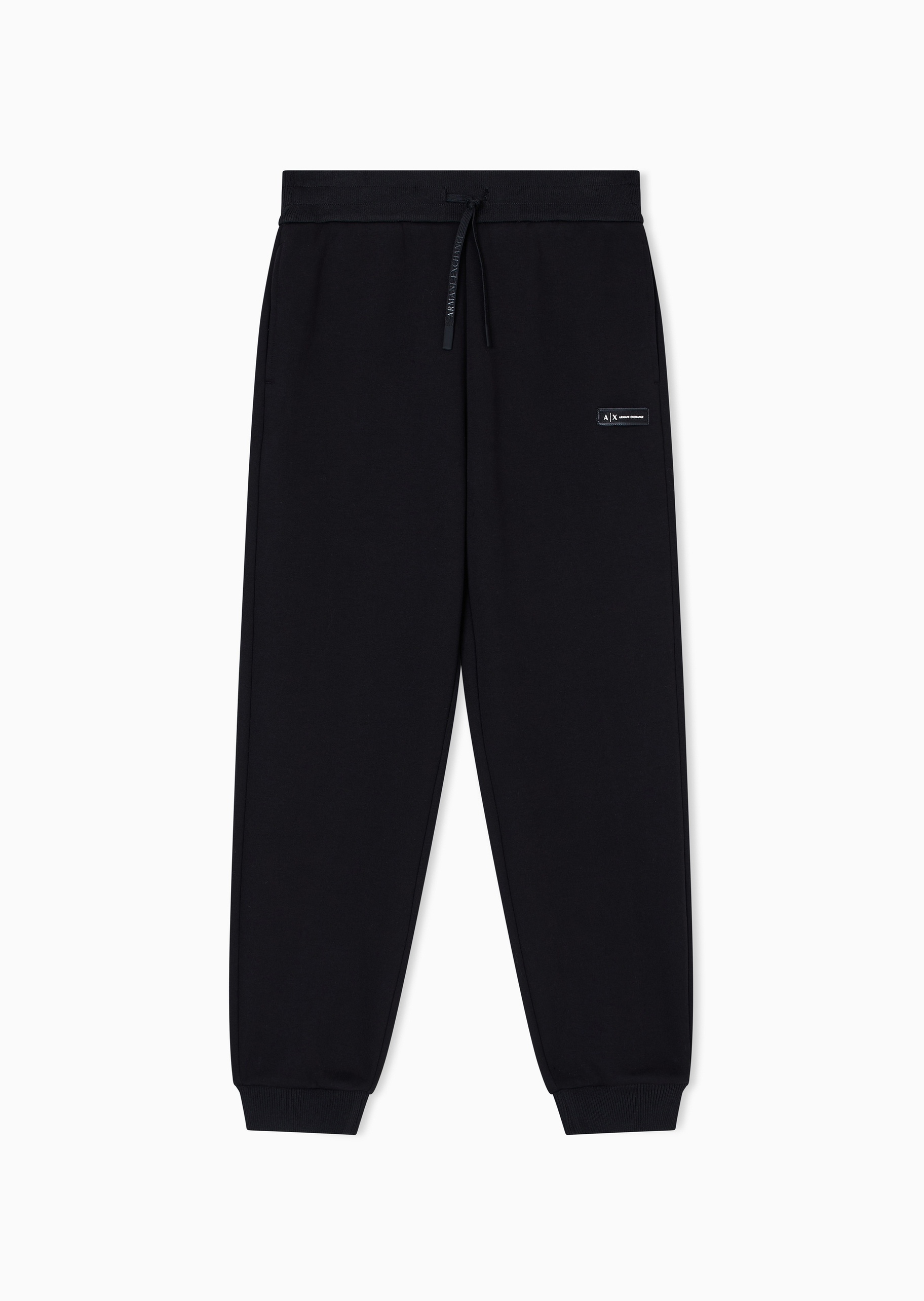 ARMANI EXCHANGE 女士棉质宽松长款锥形束脚标识贴片卫裤