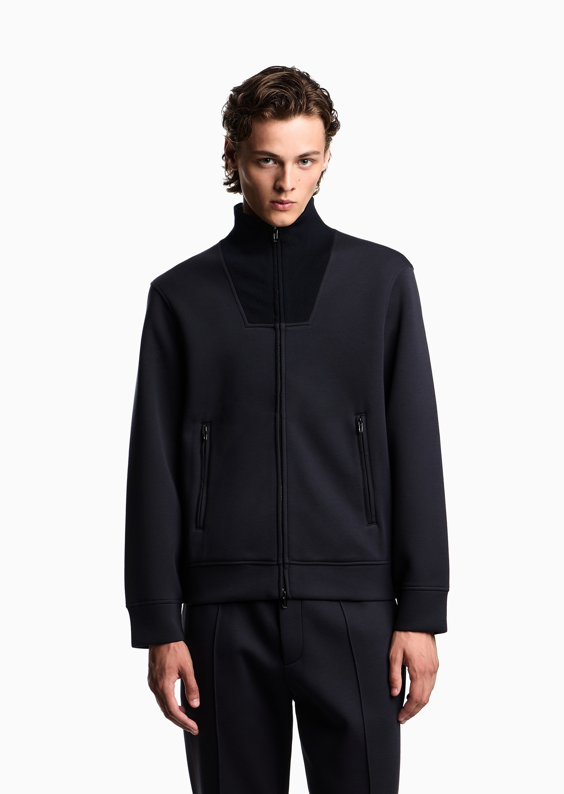 Emporio Armani 男士拉链开衫立领商务休闲卫衣夹克外套