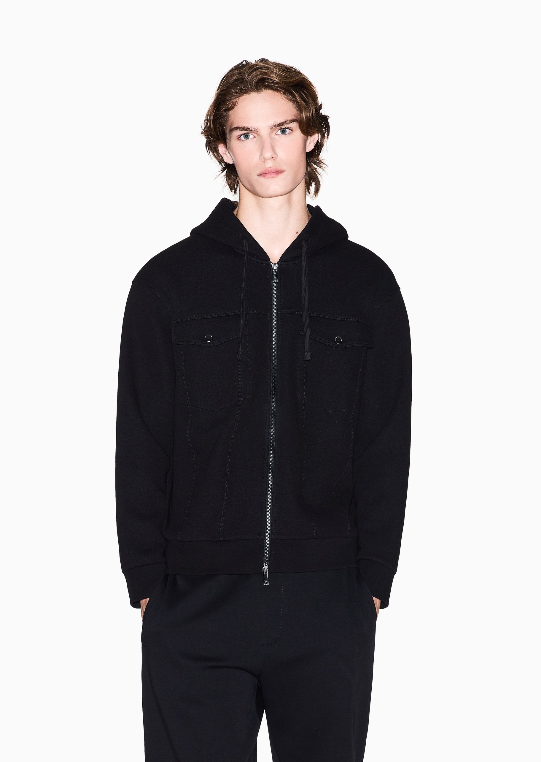 ARMANI EXCHANGE 男士拉链开衫连帽运动风卫衣夹克外套