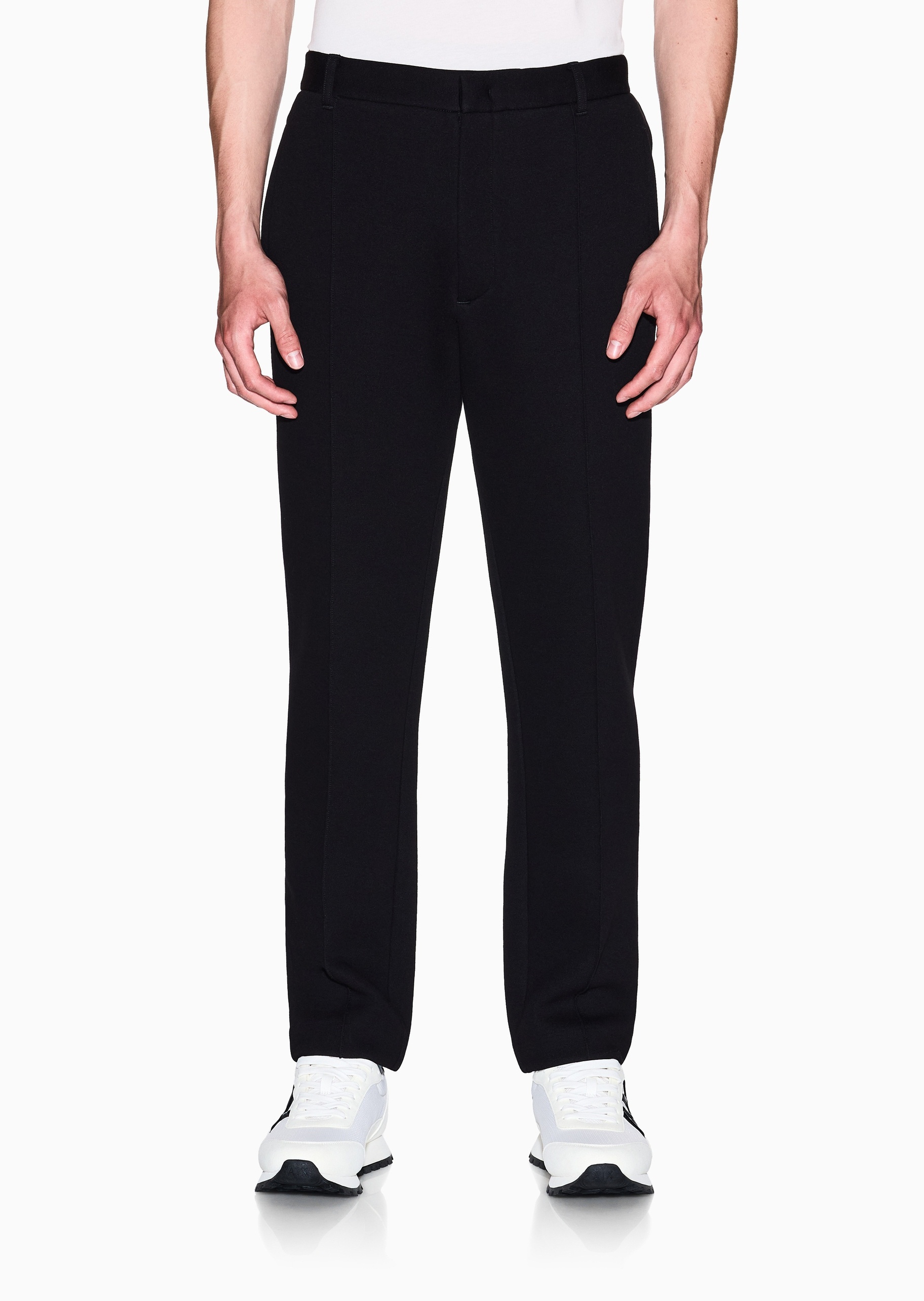 ARMANI EXCHANGE 男士棉质合身微弹长款直筒纯色休闲裤