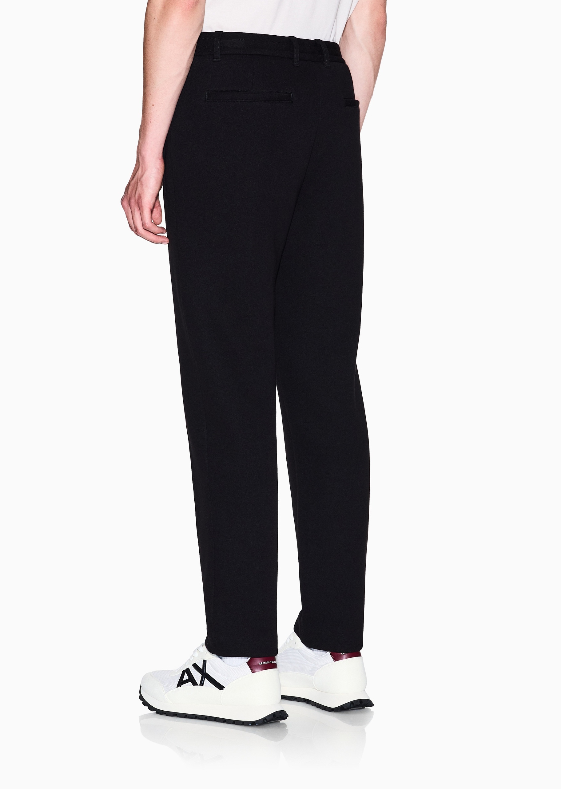 ARMANI EXCHANGE 男士棉质合身微弹长款直筒纯色休闲裤