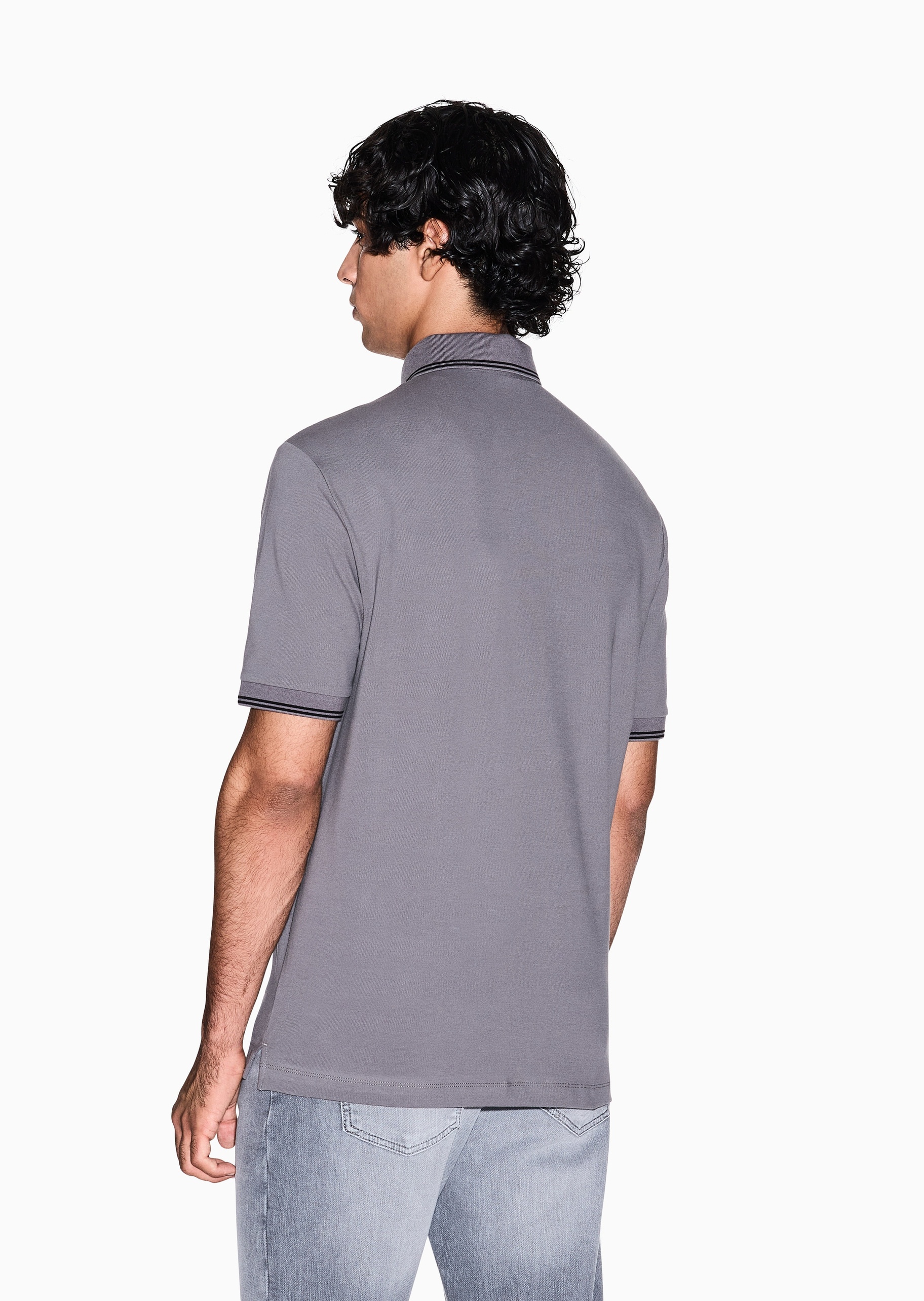 ARMANI EXCHANGE 男士纯棉微弹短袖翻领刺绣徽标Polo衫
