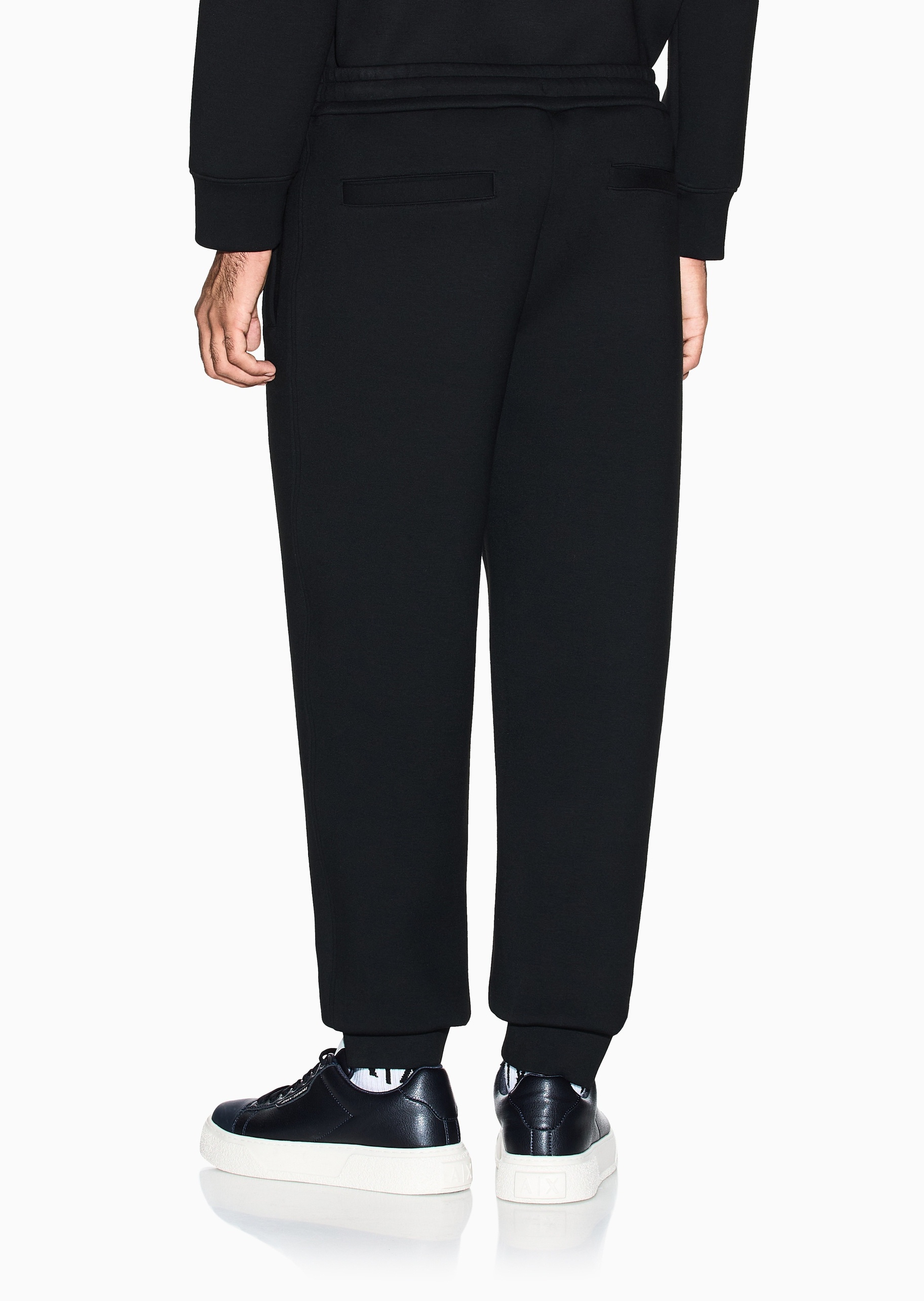 ARMANI EXCHANGE 男士弹力合身长款锥形束脚纯色卫裤