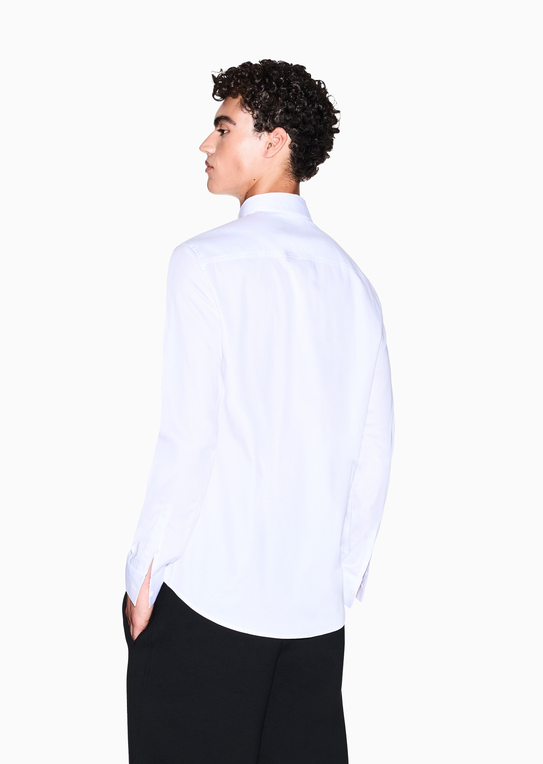 ARMANI EXCHANGE 男士纯棉长袖人夫感商务西装衬衫上衣