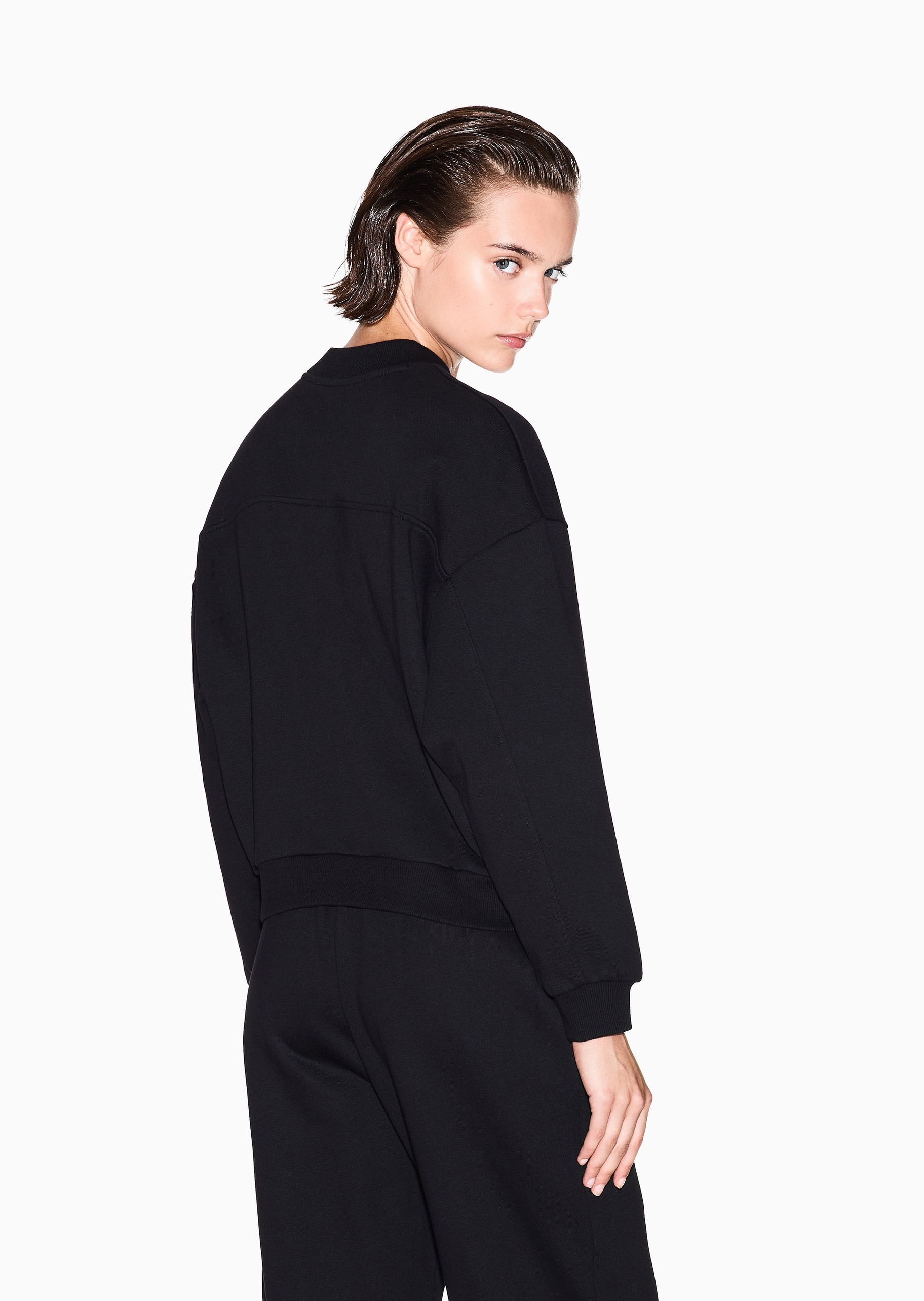 ARMANI EXCHANGE 女士套头宽松加绒运动风刺绣圆领卫衣