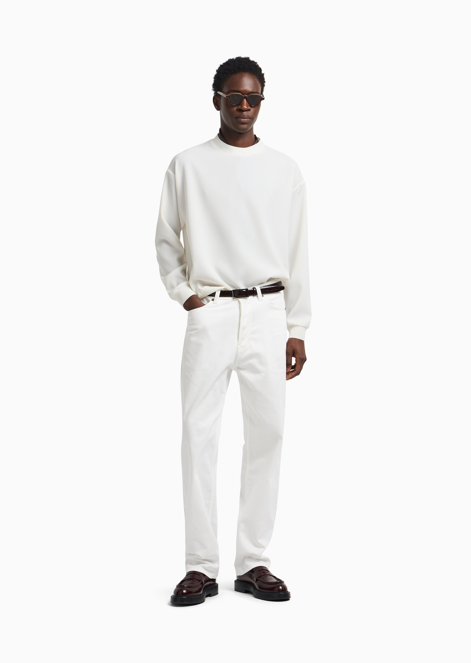Emporio Armani 男士弹力直筒复古老钱风纯棉牛仔裤