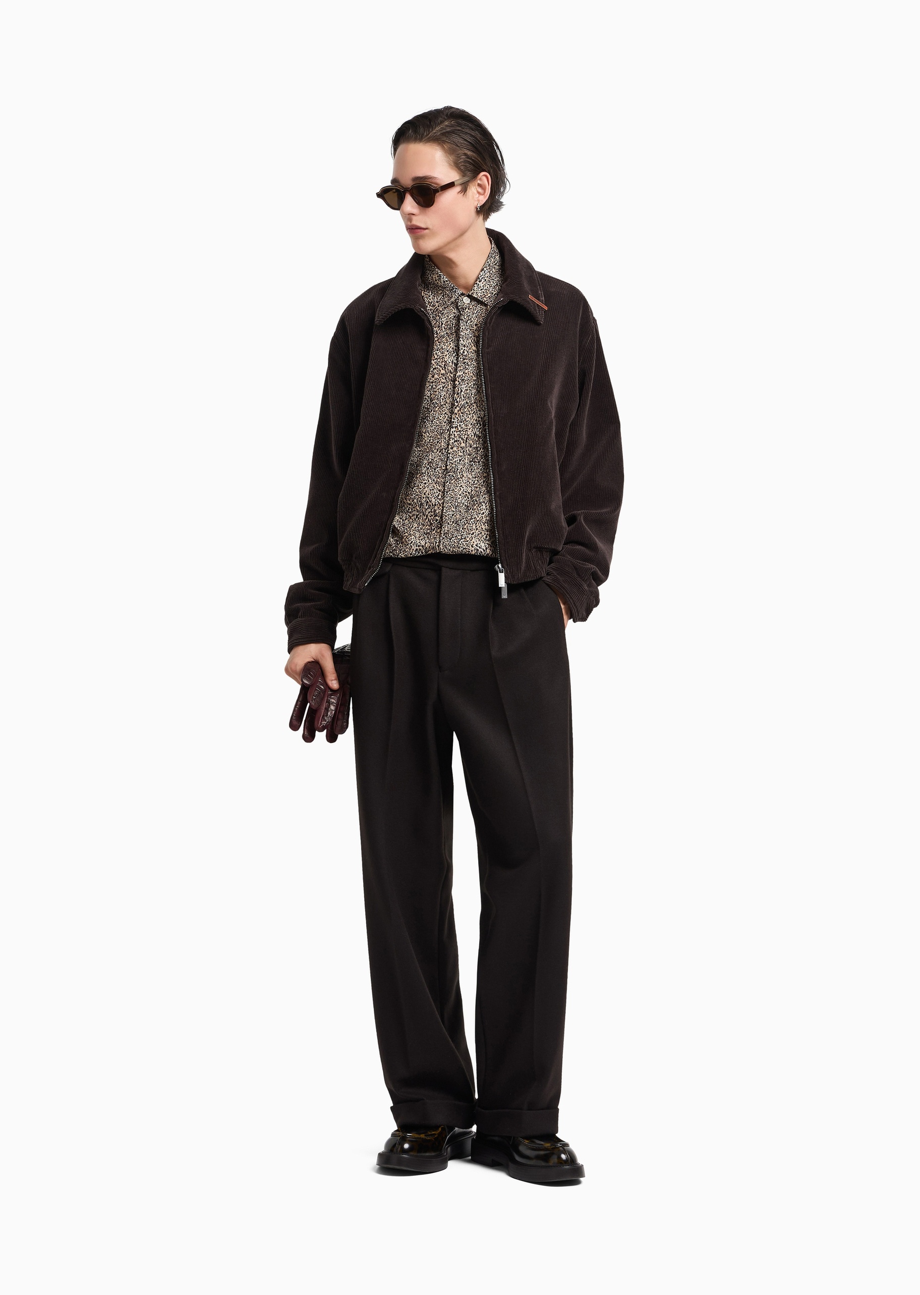 Emporio Armani 男士翻领底特律简约教练飞行员夹克外套