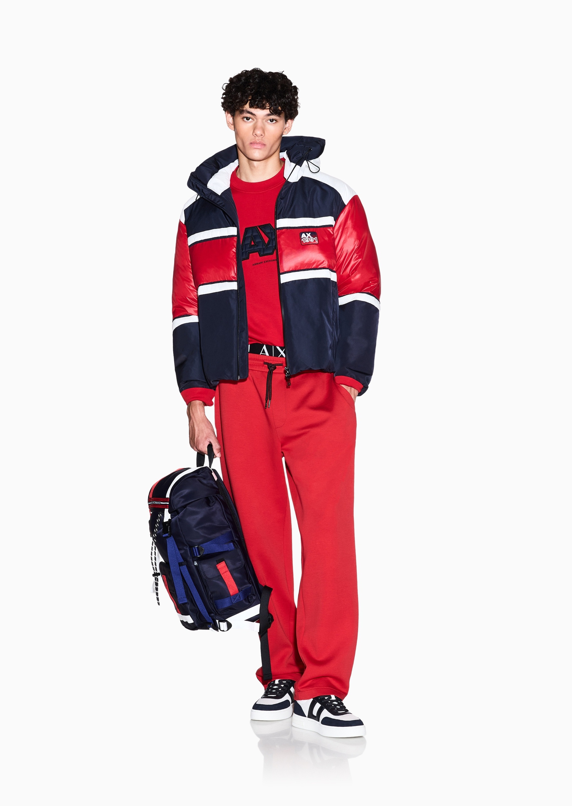 ARMANI EXCHANGE 男士套头宽松重磅情侣运动风圆领卫衣