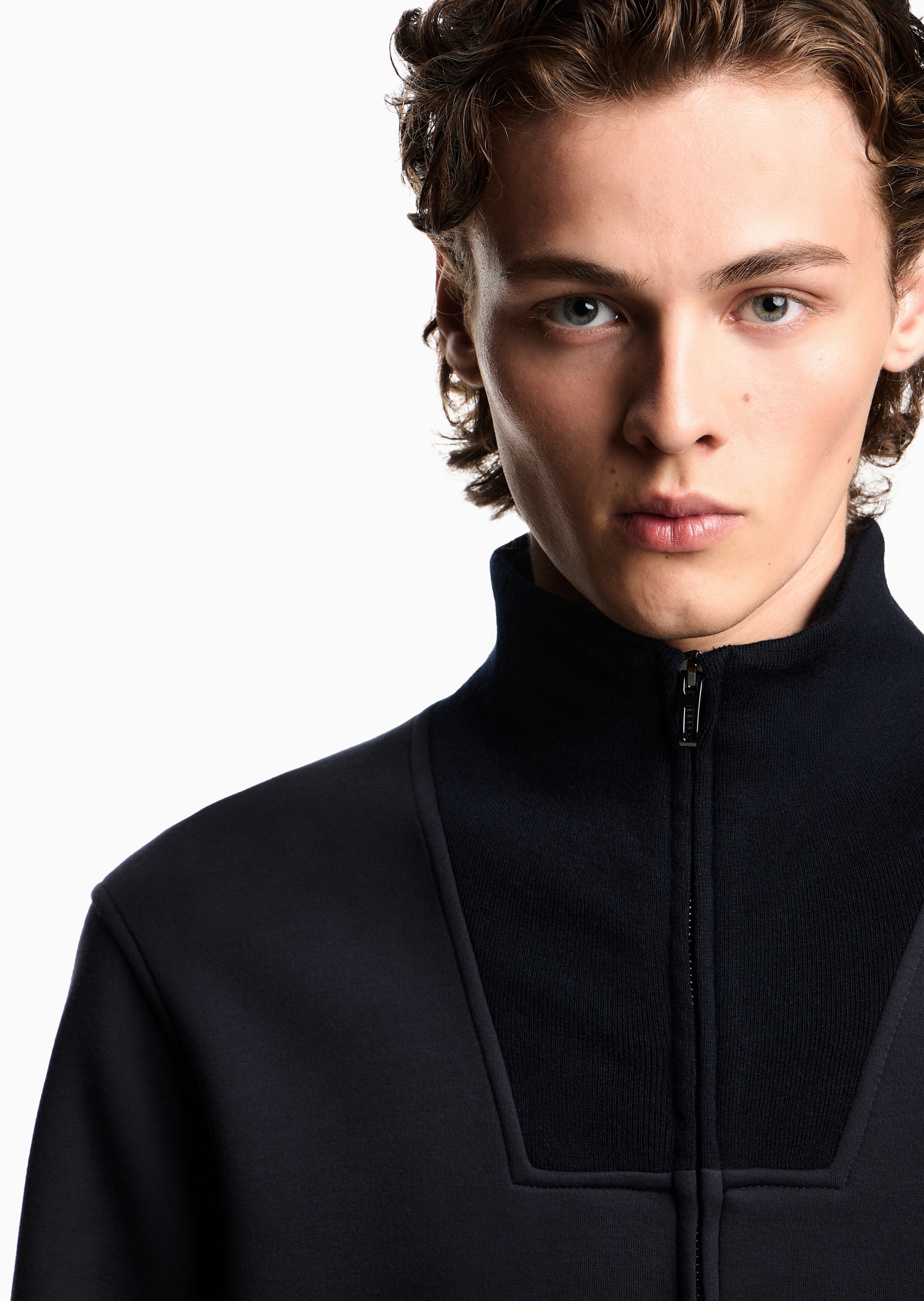 Emporio Armani 男士拉链开衫立领商务休闲卫衣夹克外套