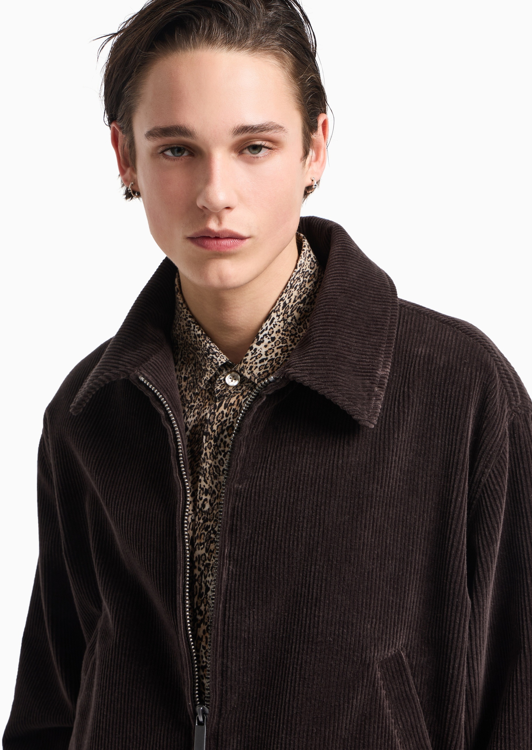 Emporio Armani 男士翻领底特律简约教练飞行员夹克外套