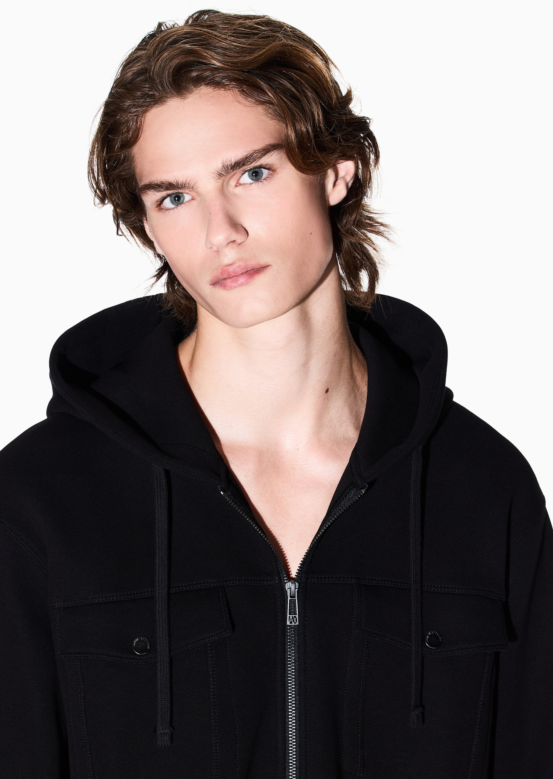 ARMANI EXCHANGE 男士拉链开衫连帽运动风卫衣夹克外套