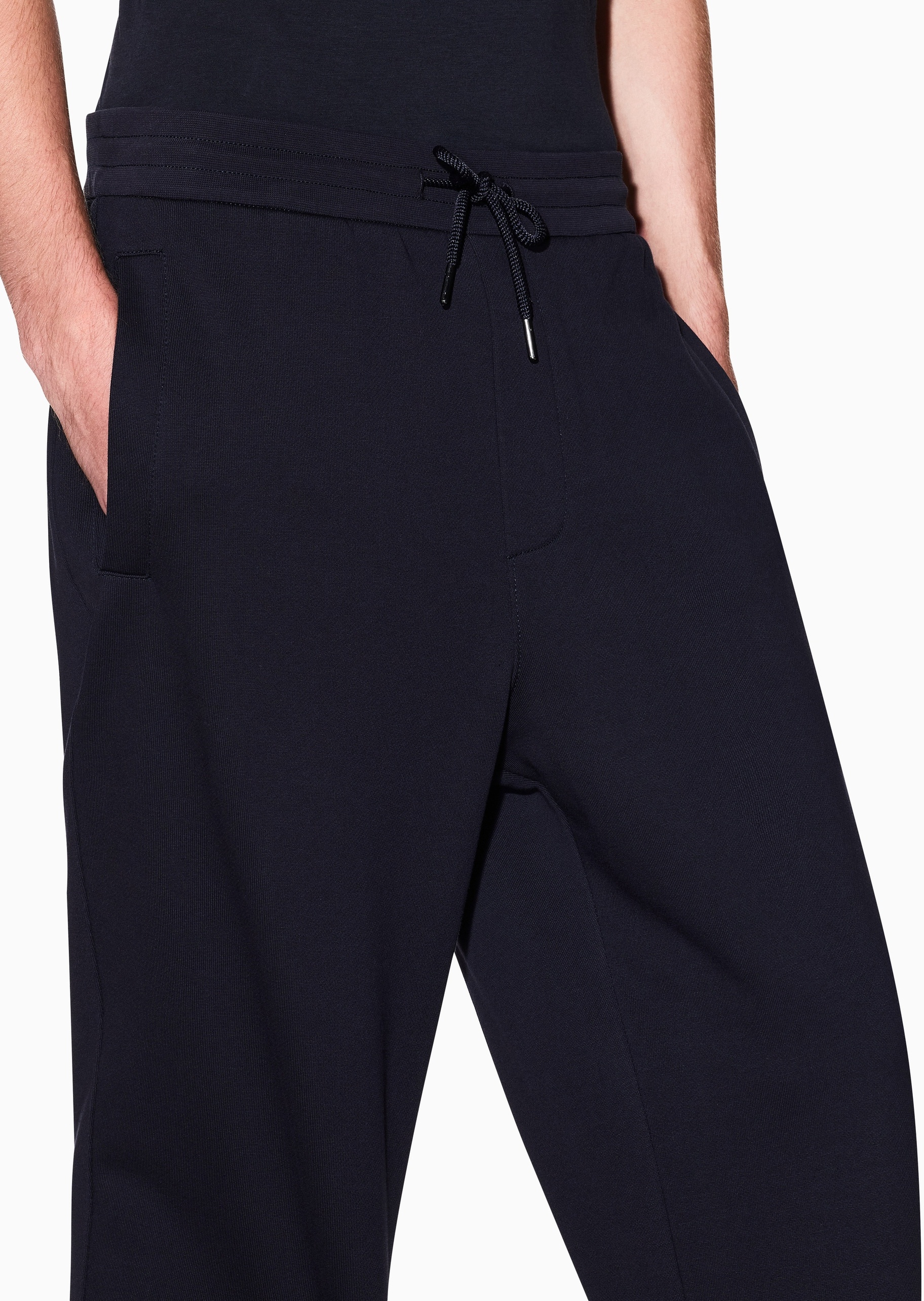 ARMANI EXCHANGE 男士全棉宽松抽绳长款锥形束脚卫裤