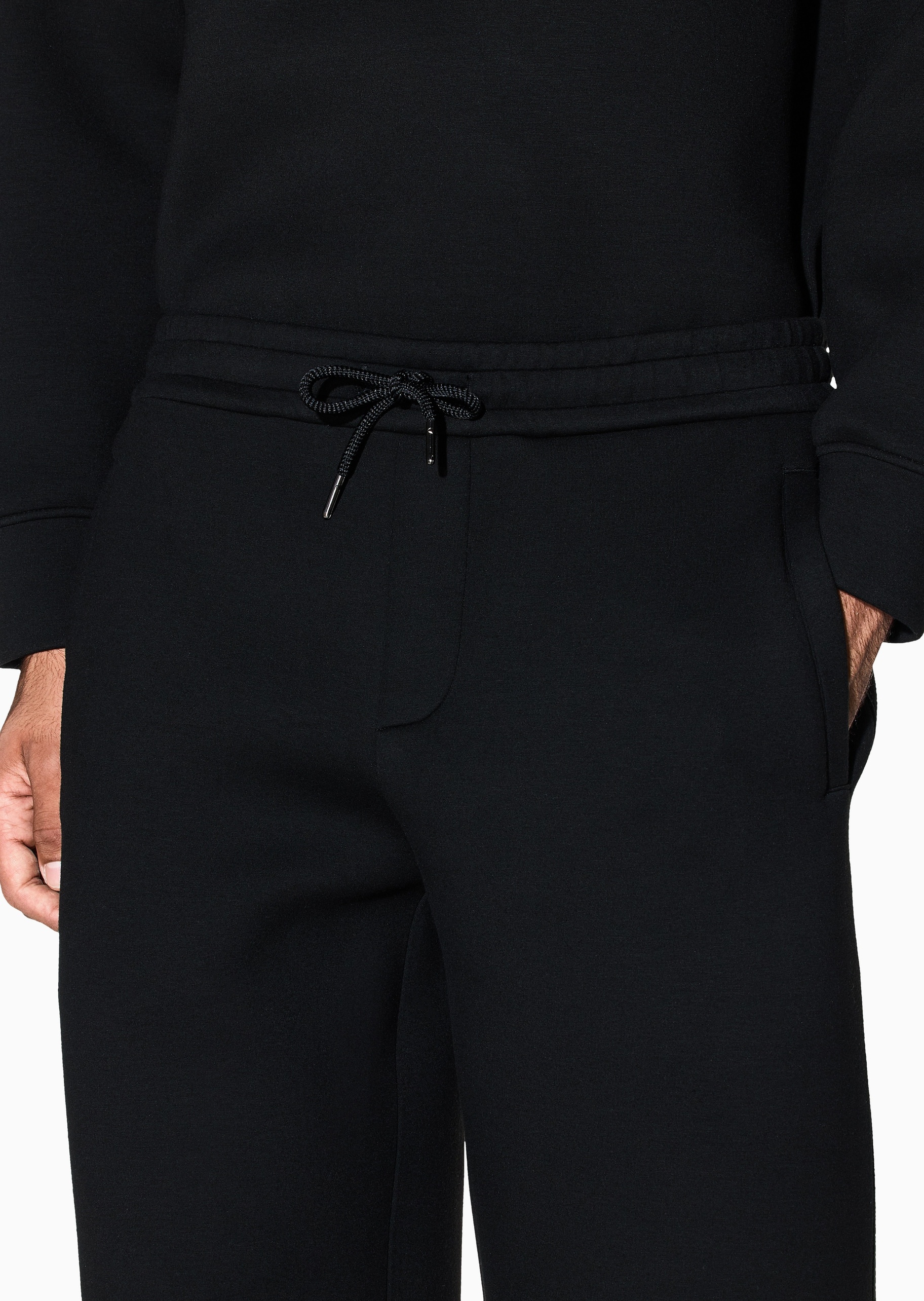 ARMANI EXCHANGE 男士弹力合身长款锥形束脚纯色卫裤