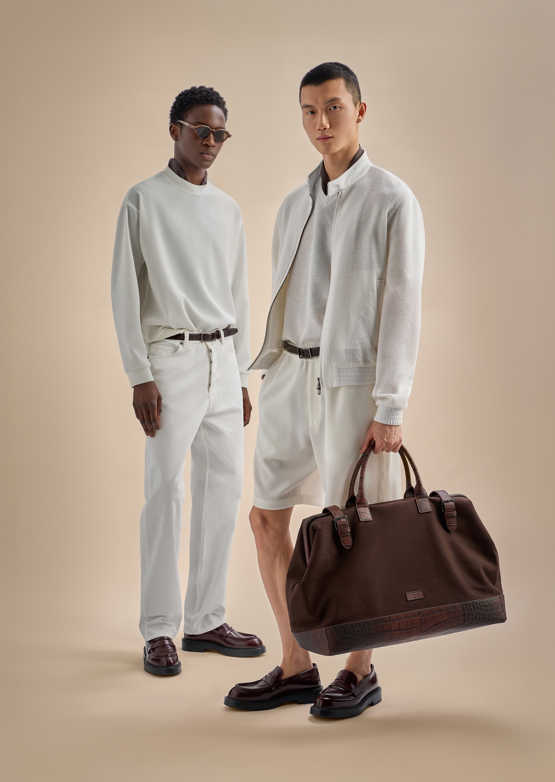 Emporio Armani 男士弹力直筒复古老钱风纯棉牛仔裤