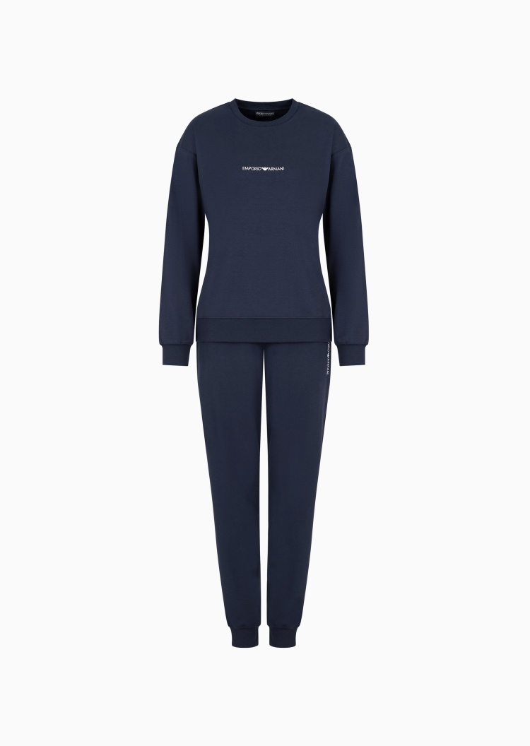 Emporio Armani 女士合身圆领上衣束脚长裤睡衣套装