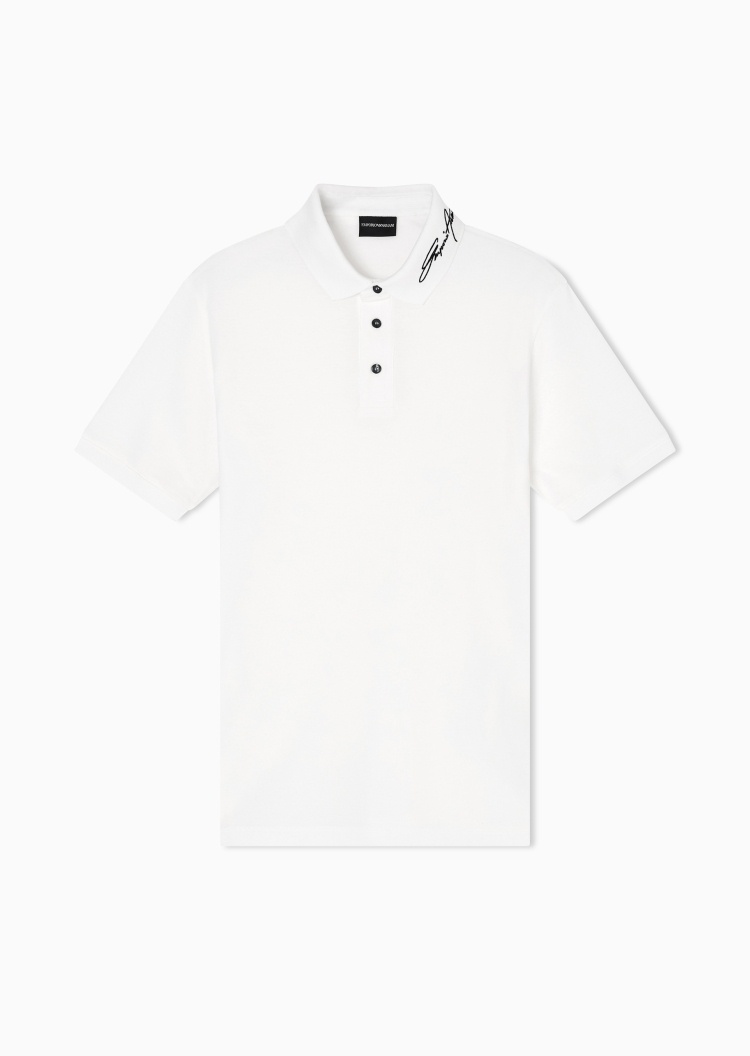 Emporio Armani 男士珠地纯棉短袖翻领Polo衫