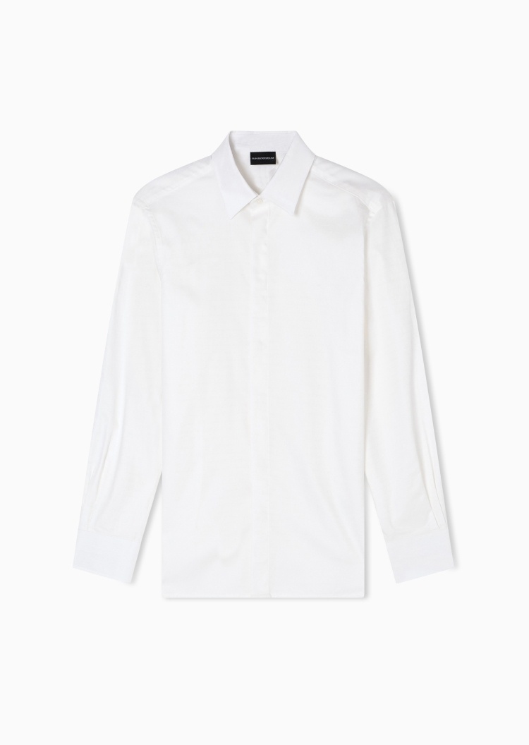 Emporio Armani 男士老钱风轻奢长袖人夫感西装衬衫