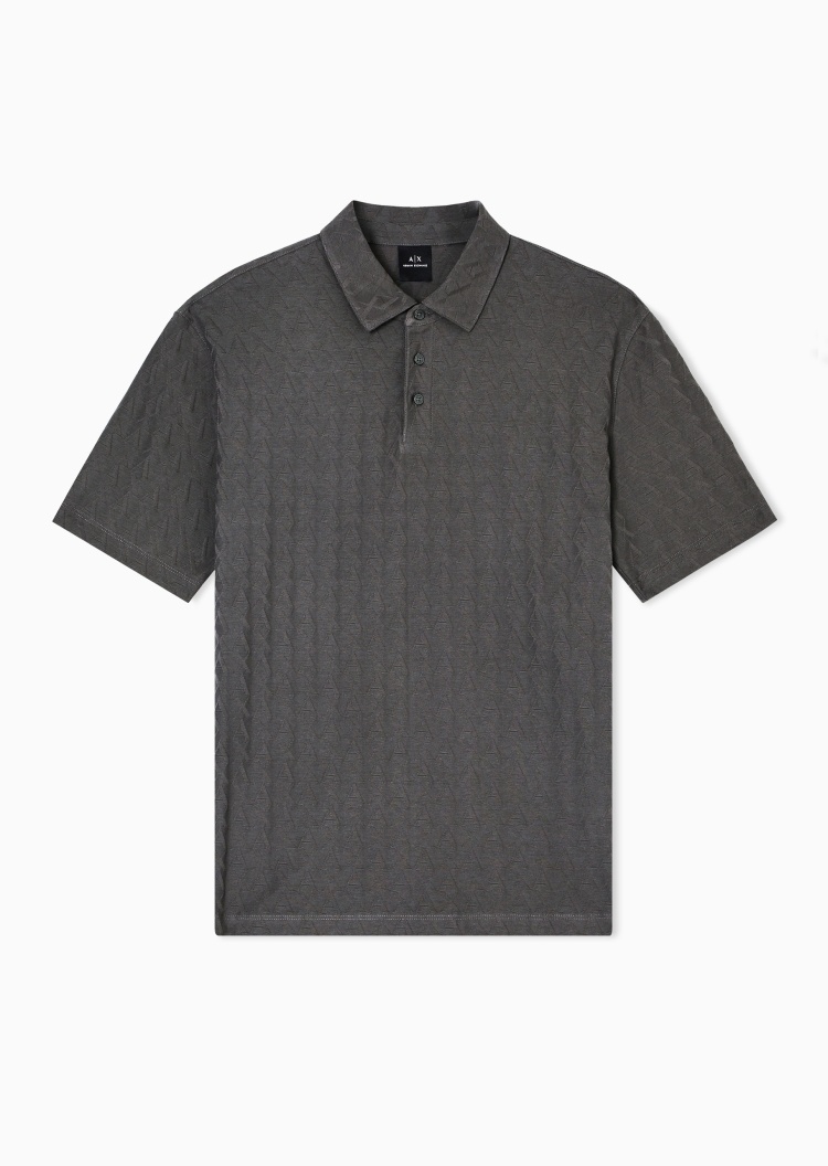 ARMANI EXCHANGE 男士丝光纯棉合身短袖翻领Polo衫