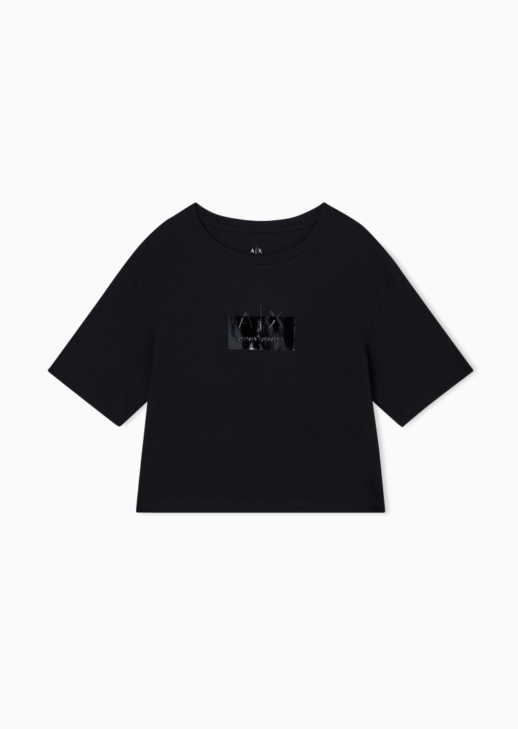 ARMANI EXCHANGE 女士全棉宽松短袖圆领创意标识轻薄T恤