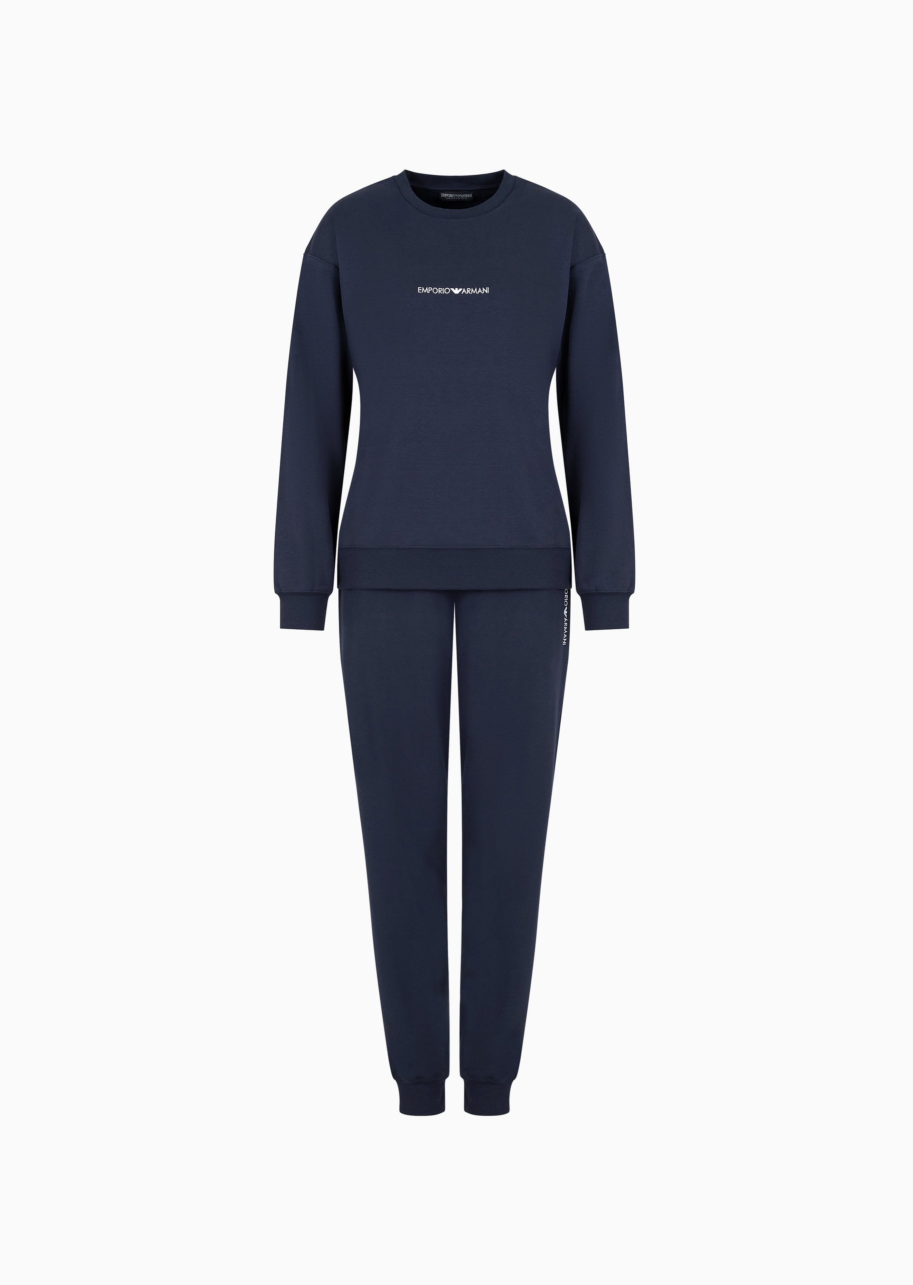 Emporio Armani 女士合身圆领上衣束脚长裤睡衣套装