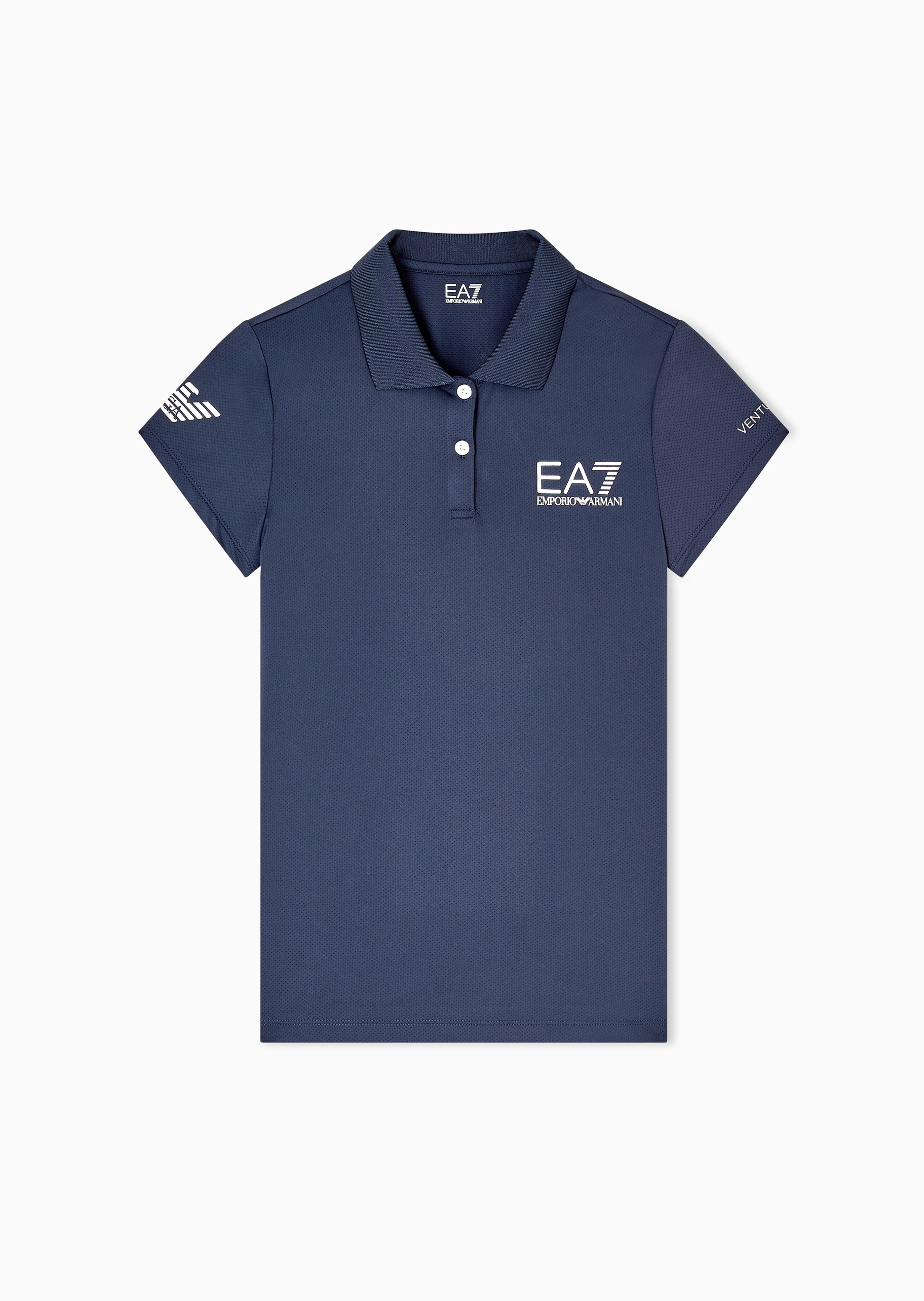 EA7 女士弹力合身短袖翻领跑步健身Polo衫