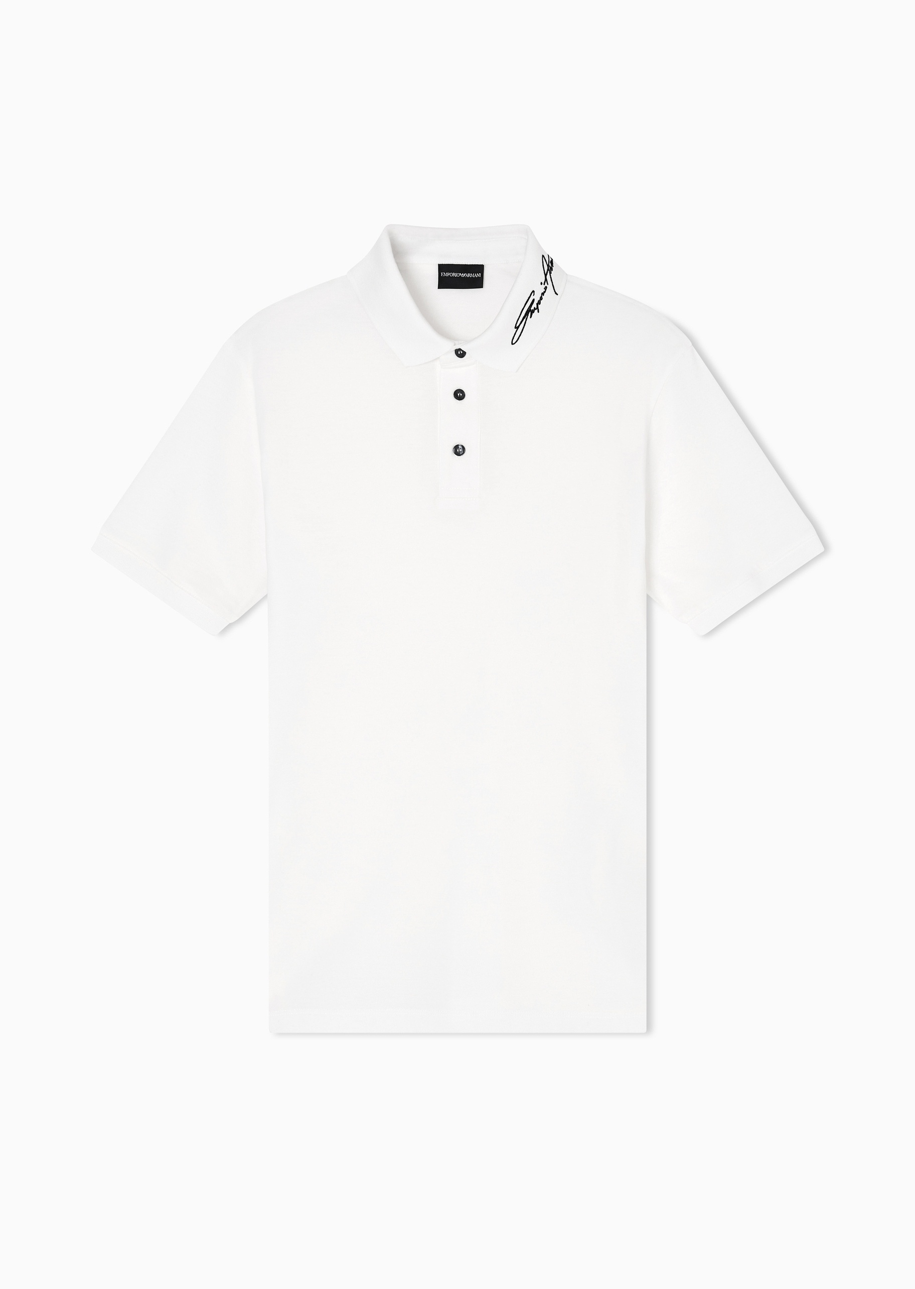 Emporio Armani 男士珠地纯棉短袖翻领Polo衫