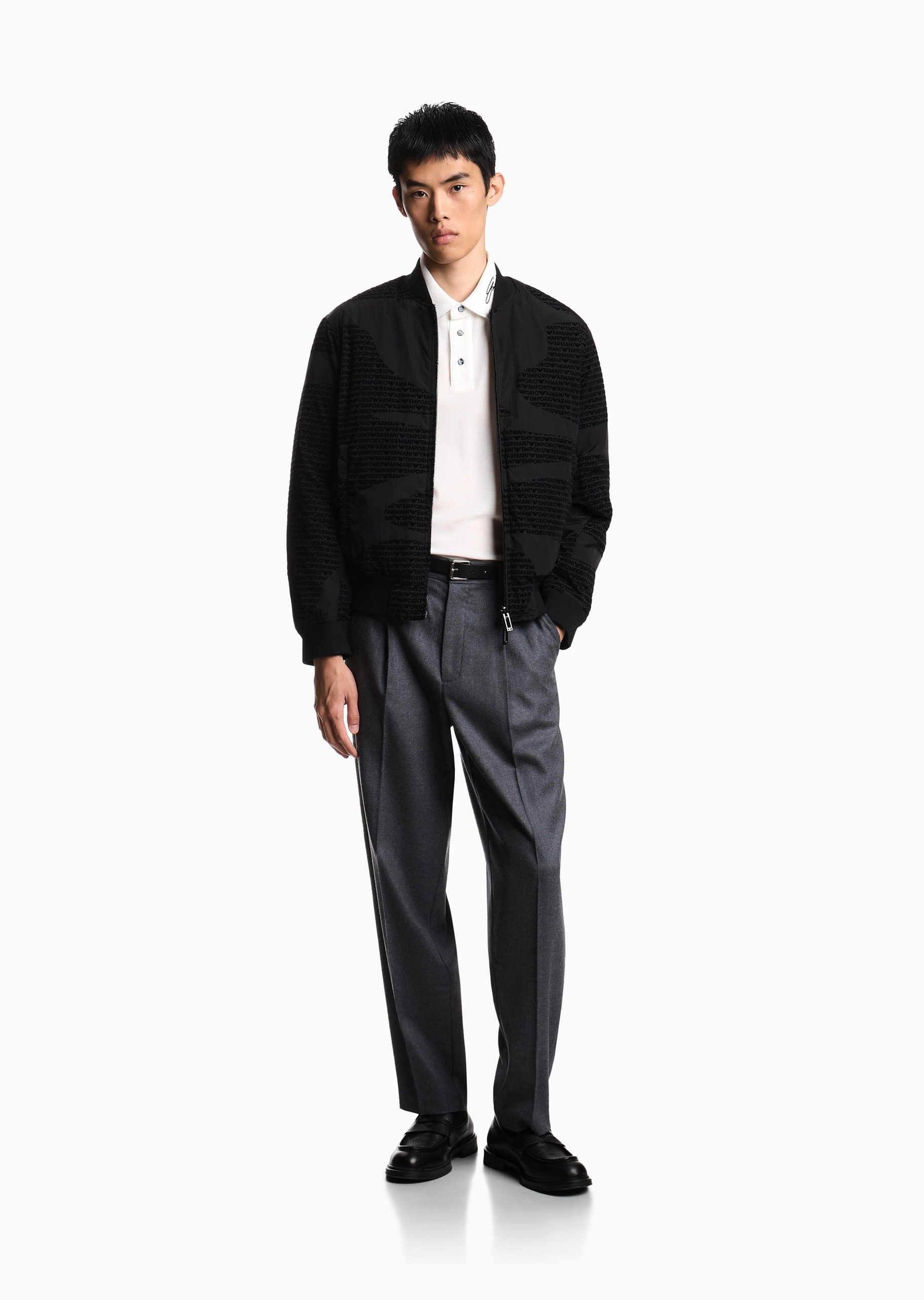 Emporio Armani 男士珠地纯棉短袖翻领Polo衫