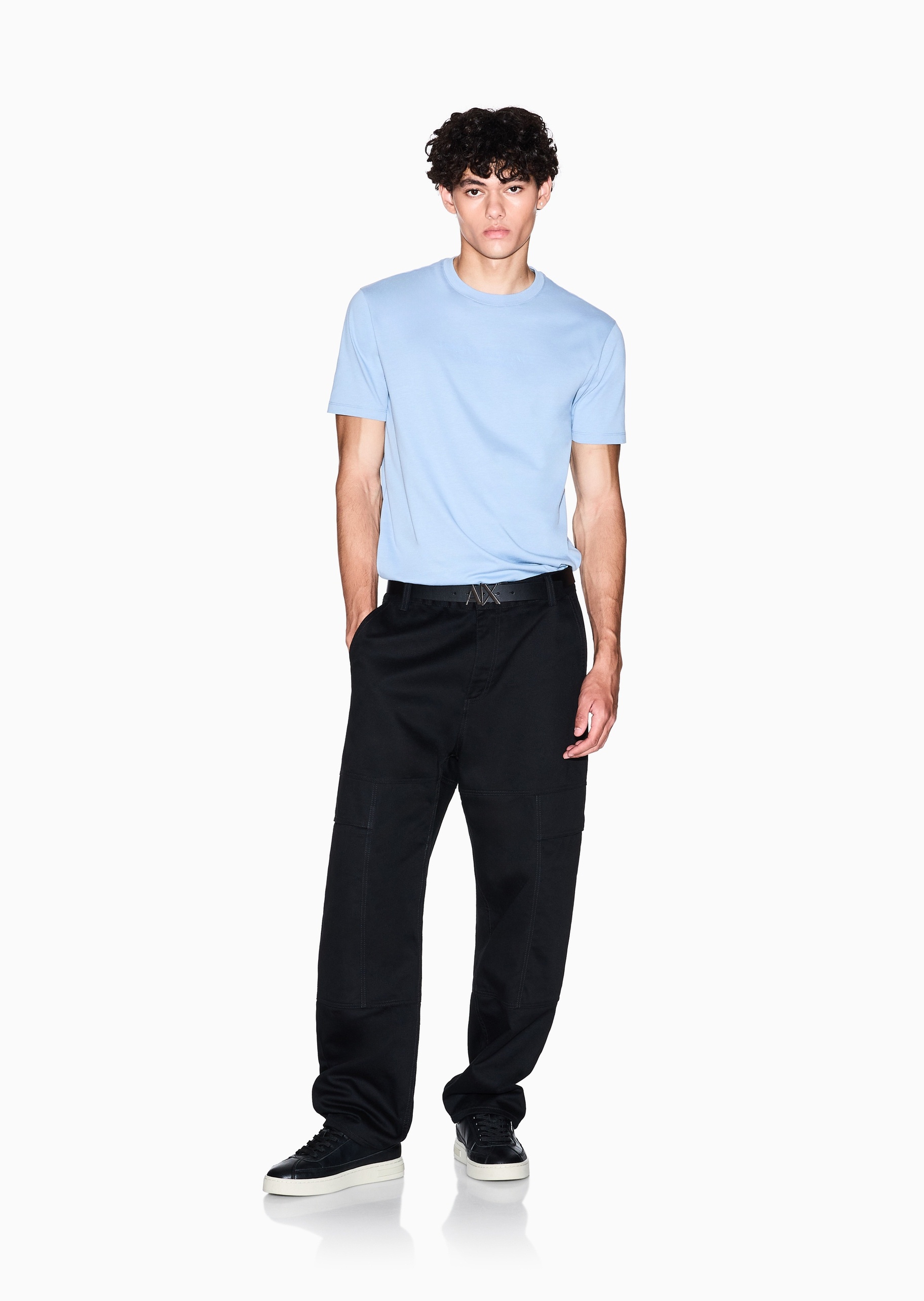 ARMANI EXCHANGE 男士纯棉合身短袖圆领正肩T恤衫