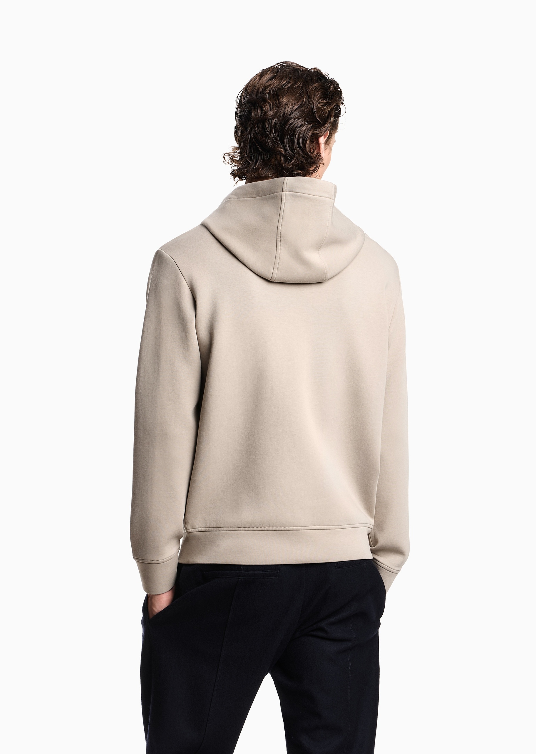 Emporio Armani 男士休闲刺绣拉链开衫连帽卫衣夹克外套