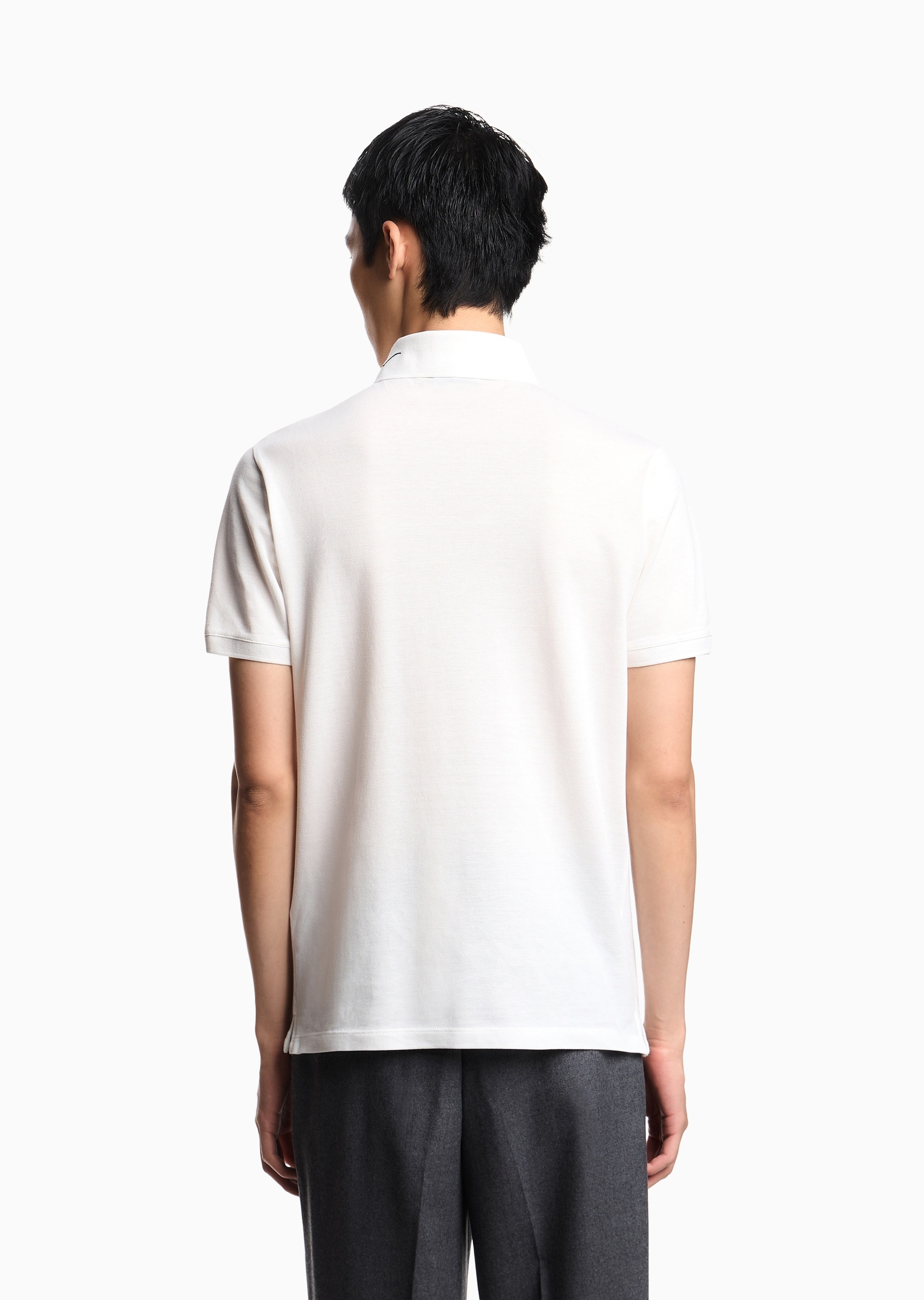 Emporio Armani 男士珠地纯棉短袖翻领Polo衫
