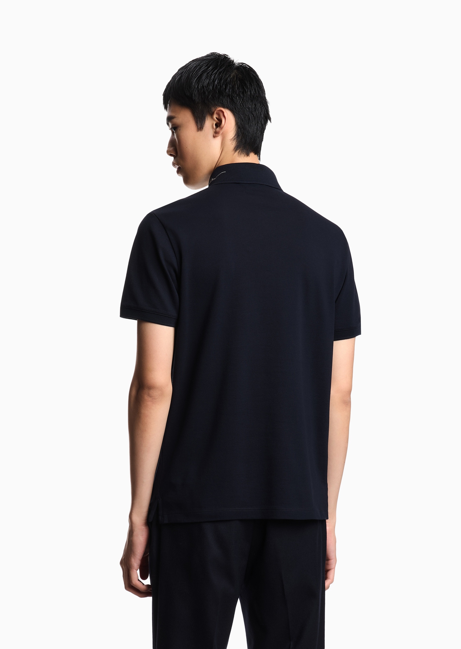 Emporio Armani 男士珠地纯棉短袖翻领Polo衫