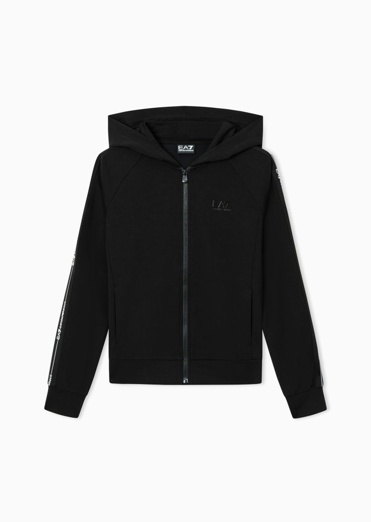 EA7 女士连帽拉链印花卫衣夹克外套
