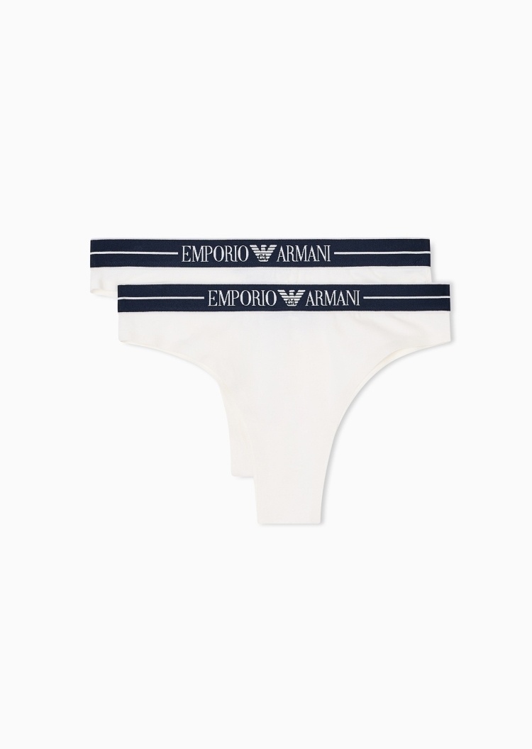 Emporio Armani 女士纯棉弹力T型三角两条装内裤套装