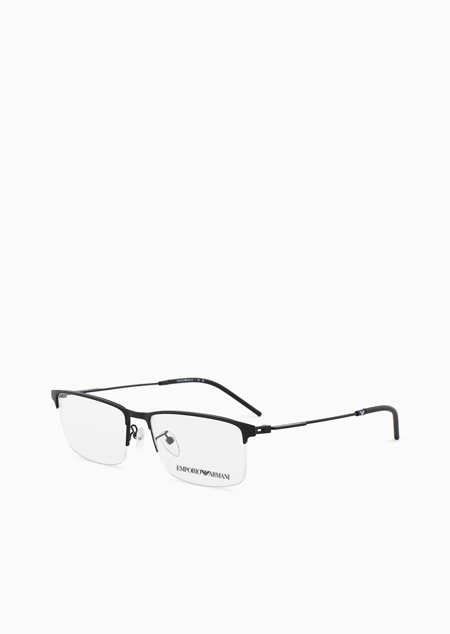 Emporio Armani 男士矩形半框金属细框优雅光学眼镜