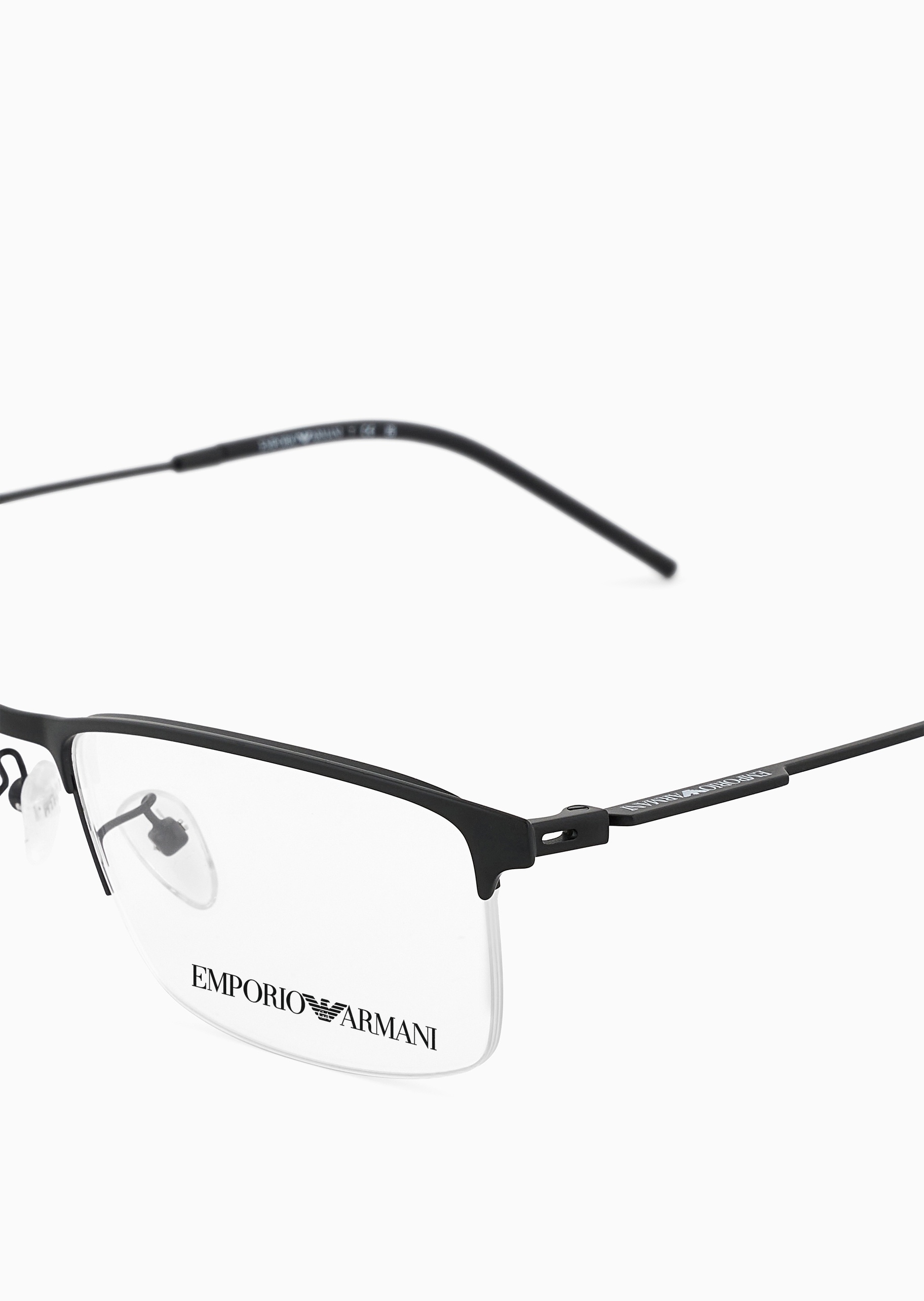 Emporio Armani 男士矩形半框金属细框优雅光学眼镜