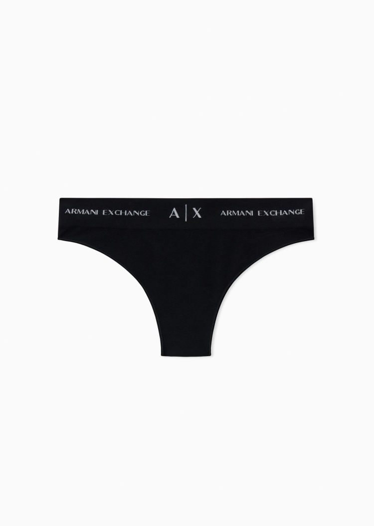 ARMANI EXCHANGE 女士提花Logo腰边性感轻奢弹力三角内裤