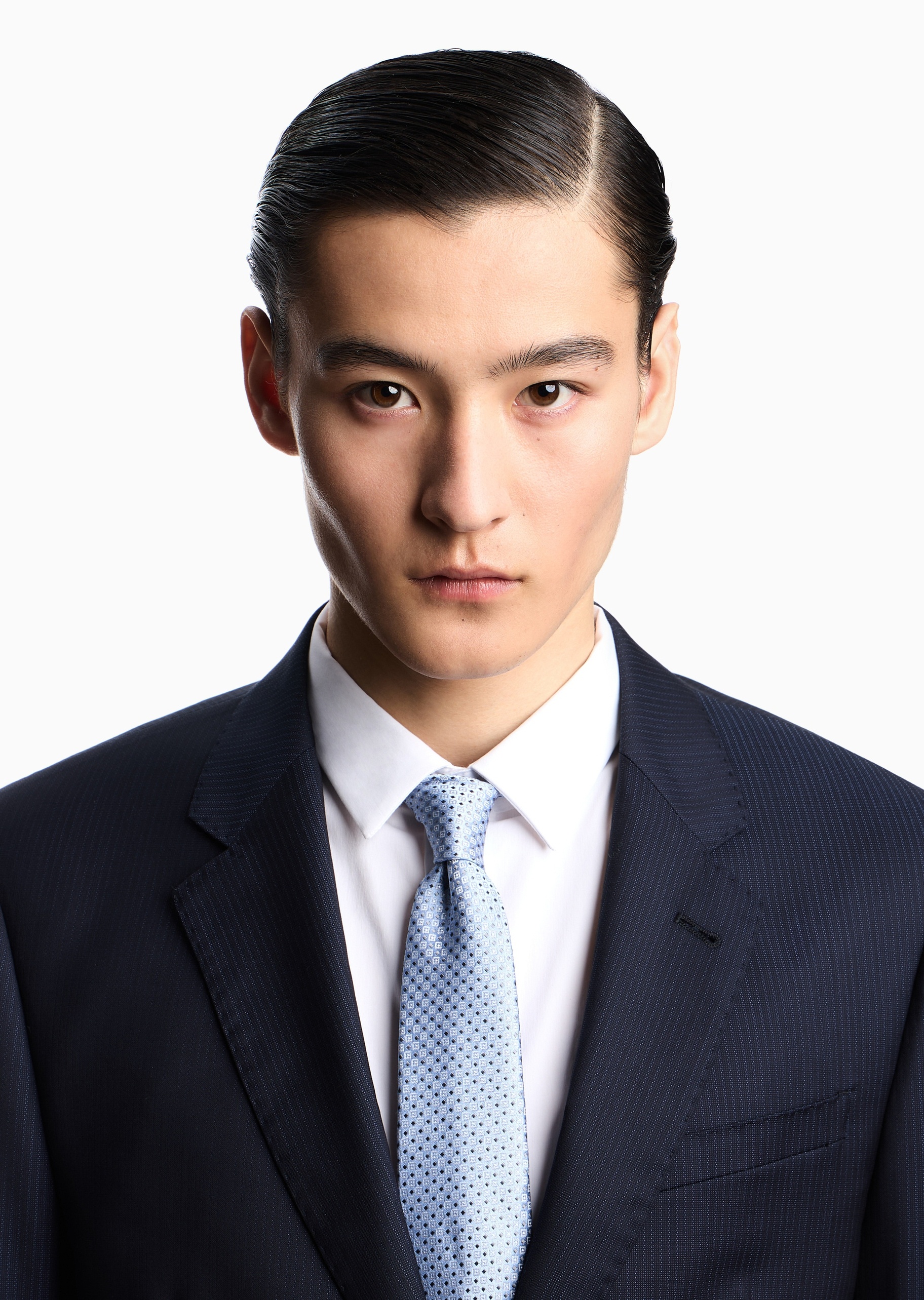 Emporio Armani 男士手打箭头型欧普艺术提花领带