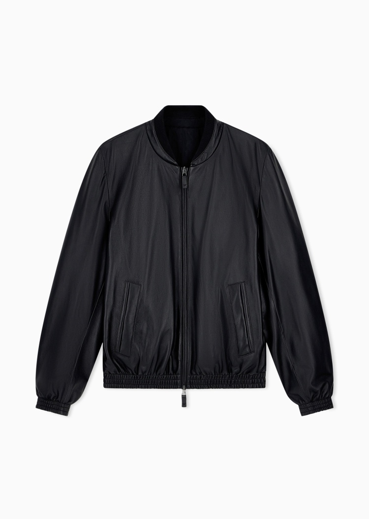 Emporio Armani 男士长袖棒球领双面两穿拉链夹克