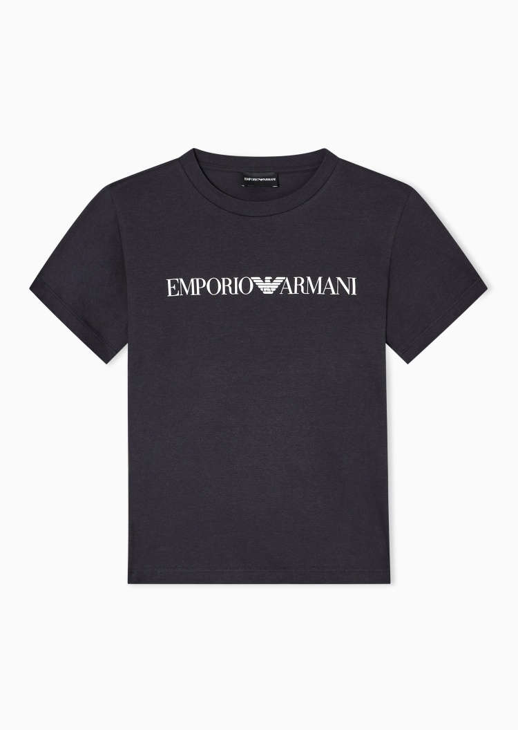 Emporio Armani 女士纯棉合身短袖圆领鹰标印花T恤