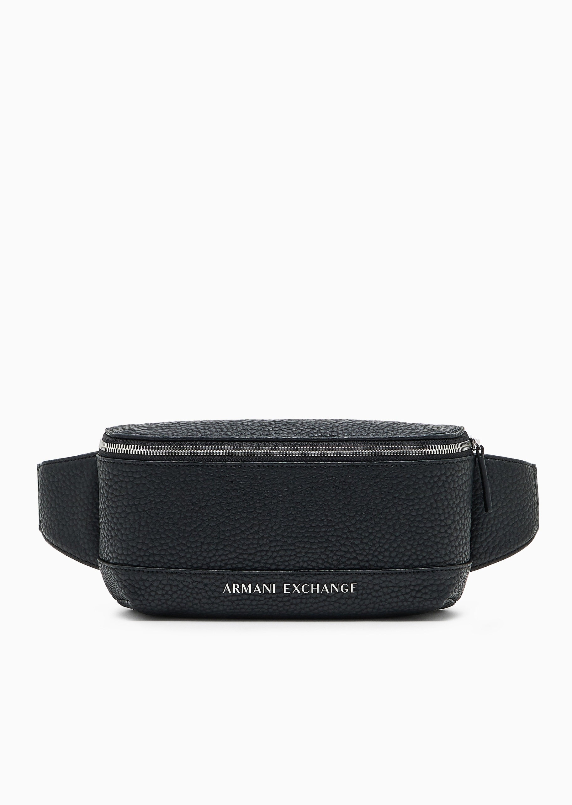 ARMANI EXCHANGE 男士拉链可调节插扣袢带鹿皮纹斜挎腰包