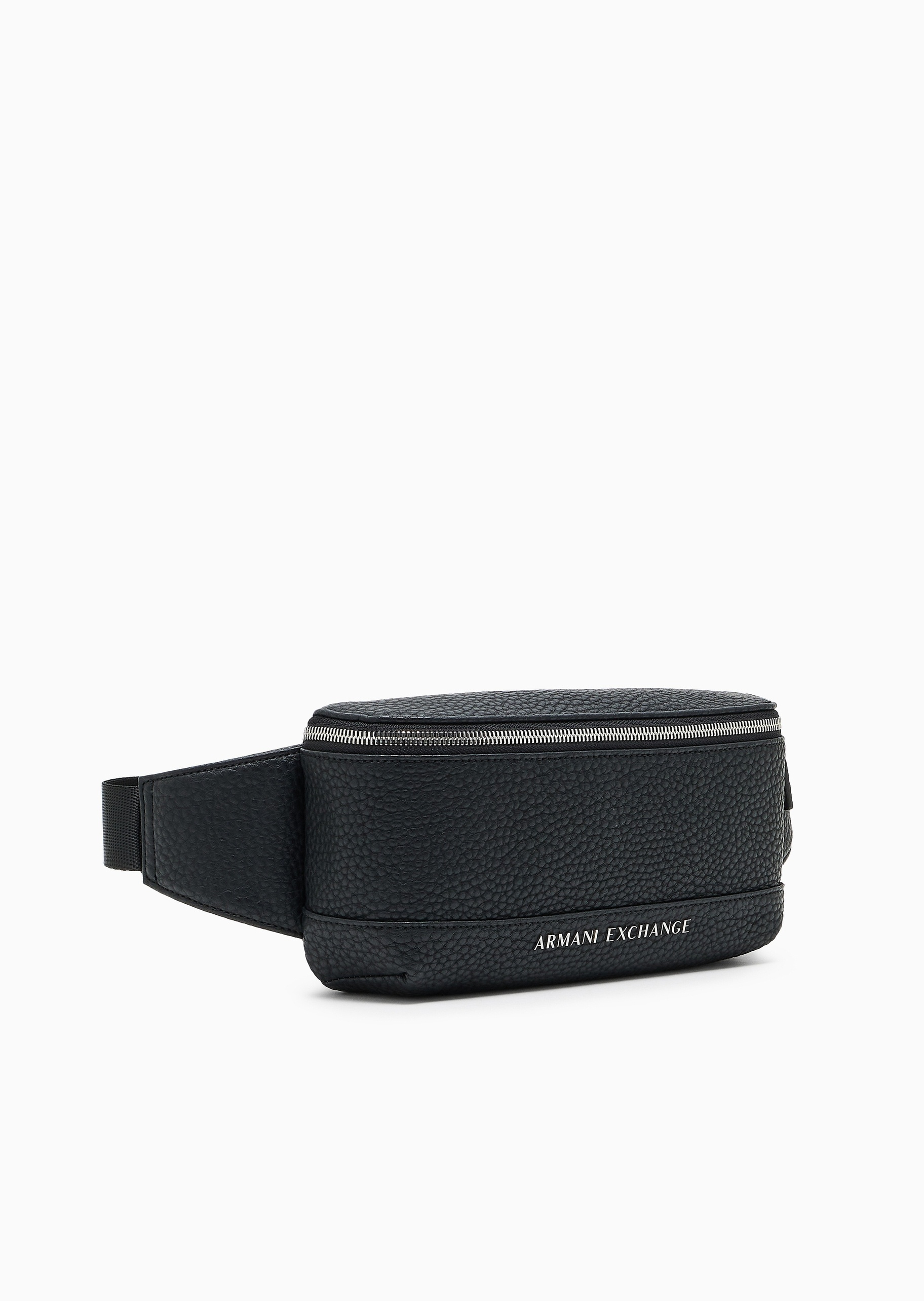 ARMANI EXCHANGE 男士拉链可调节插扣袢带鹿皮纹斜挎腰包