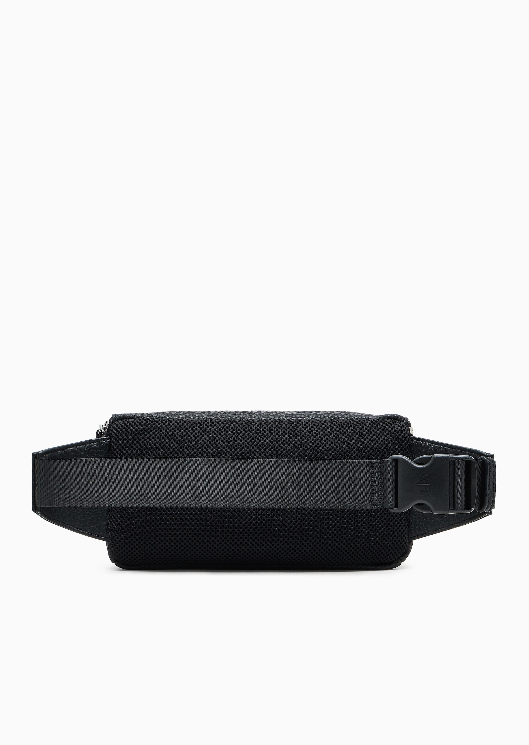 ARMANI EXCHANGE 男士拉链可调节插扣袢带鹿皮纹斜挎腰包