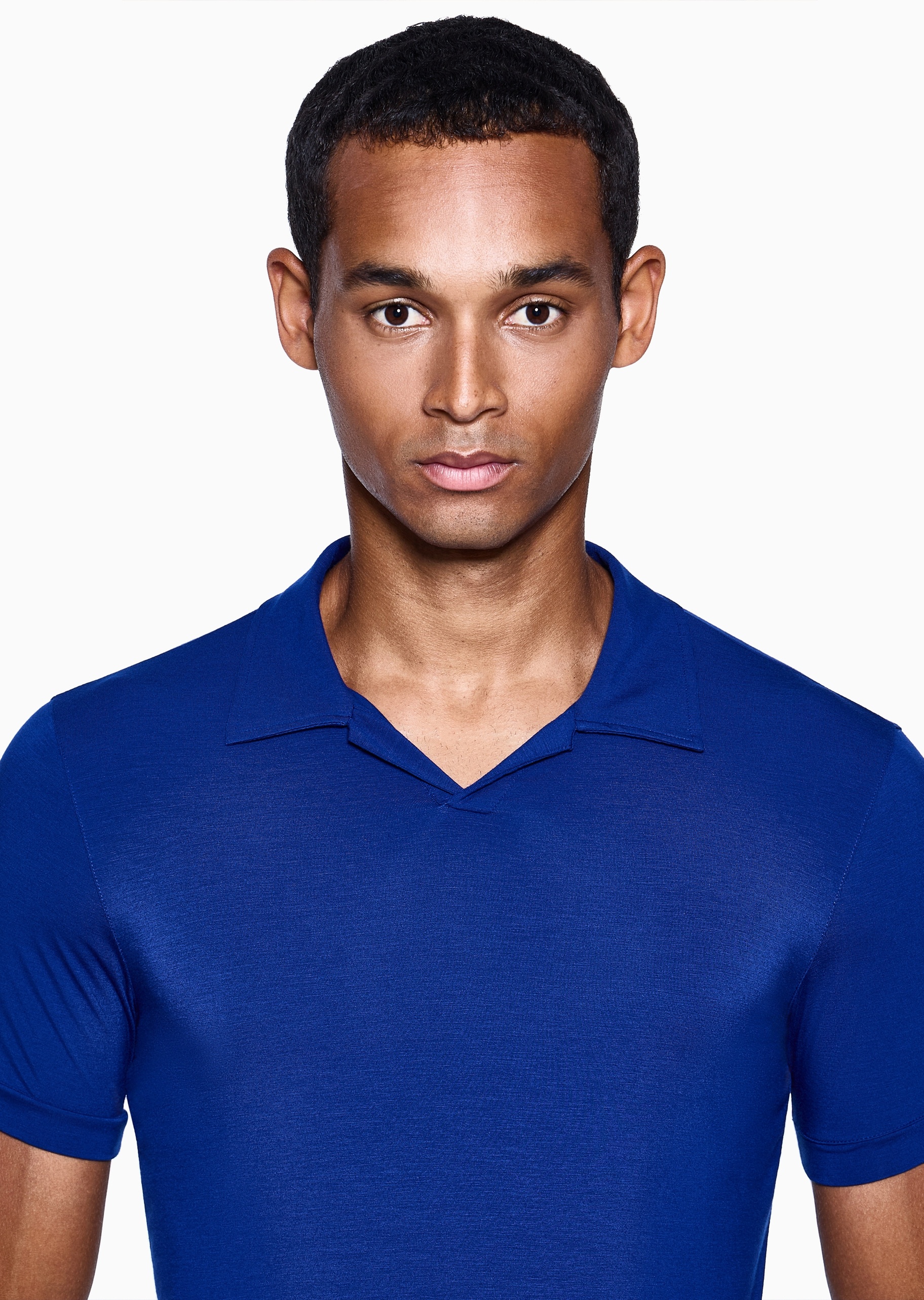 Giorgio Armani 男士人造棉弹力修身短袖海鸥领Polo衫