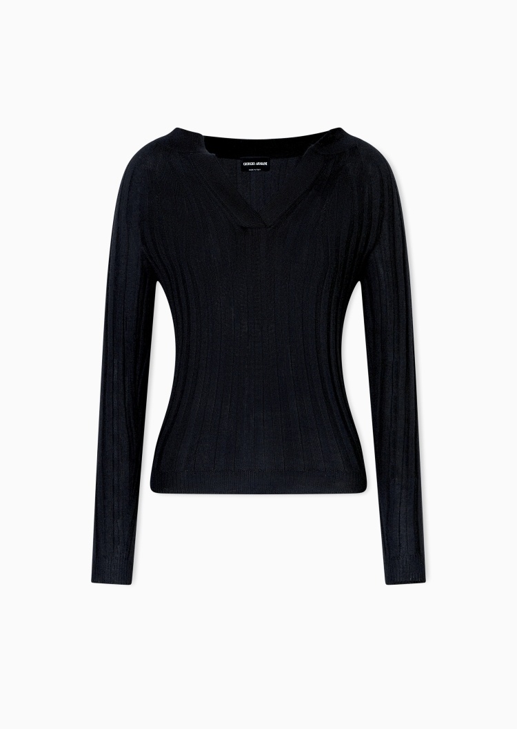 Giorgio Armani 女士山羊绒混纺V领休闲套头针织毛衣