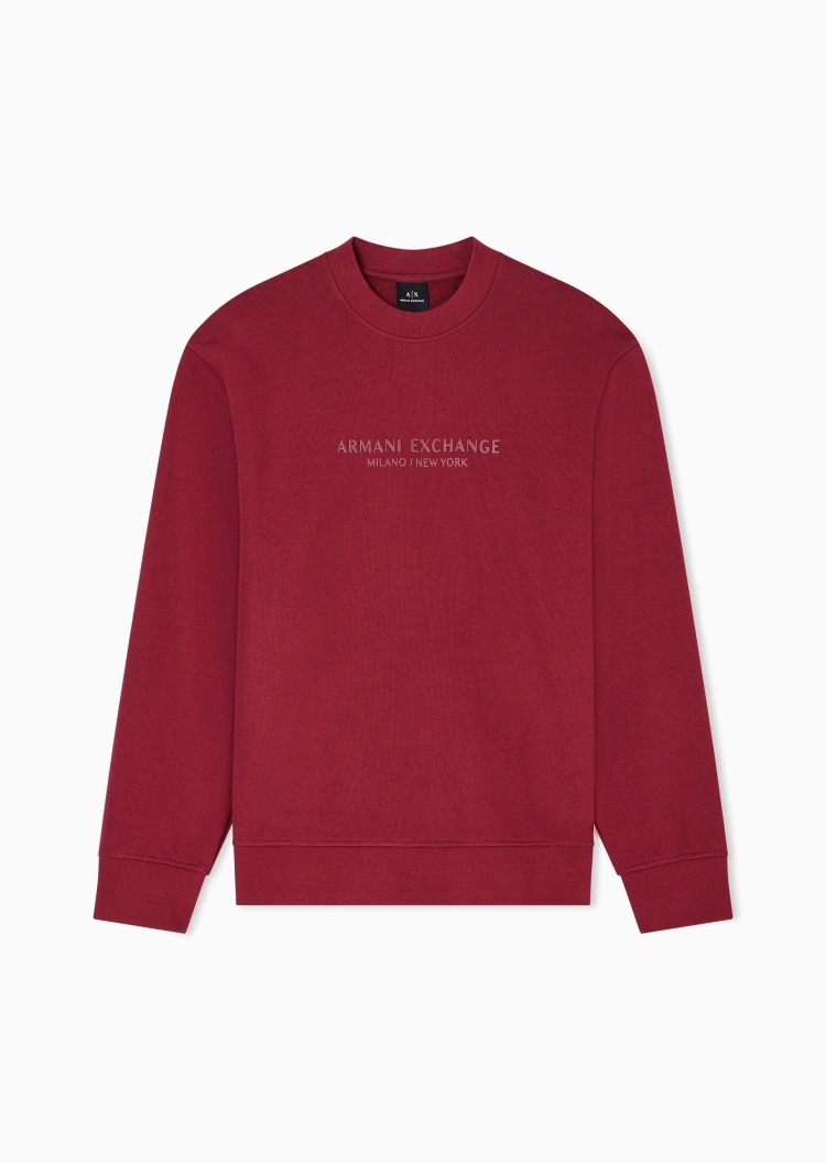 ARMANI EXCHANGE 男士纯棉重磅宽松长袖圆领毛圈卫衣