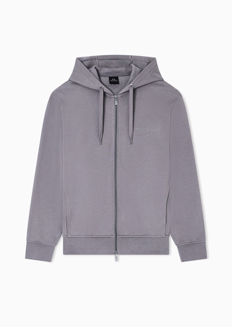 ARMANI EXCHANGE 男士纯棉重磅宽松长袖连帽毛圈卫衣外套