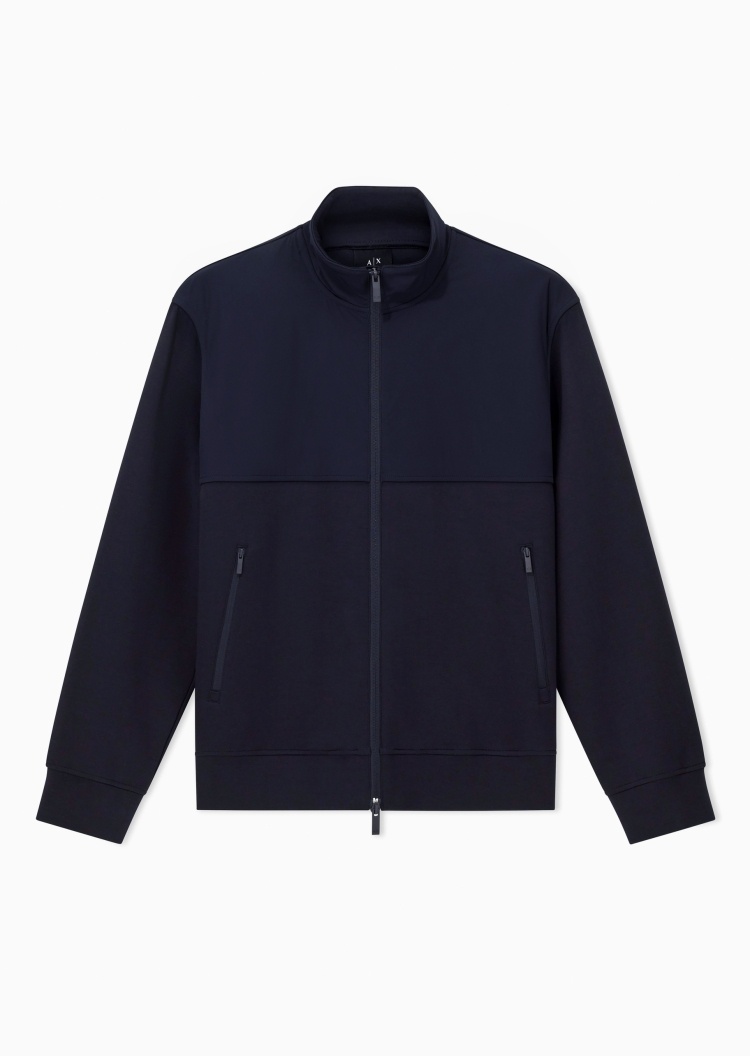 ARMANI EXCHANGE 男士拉链开衫卫衣立领运动风夹克外套