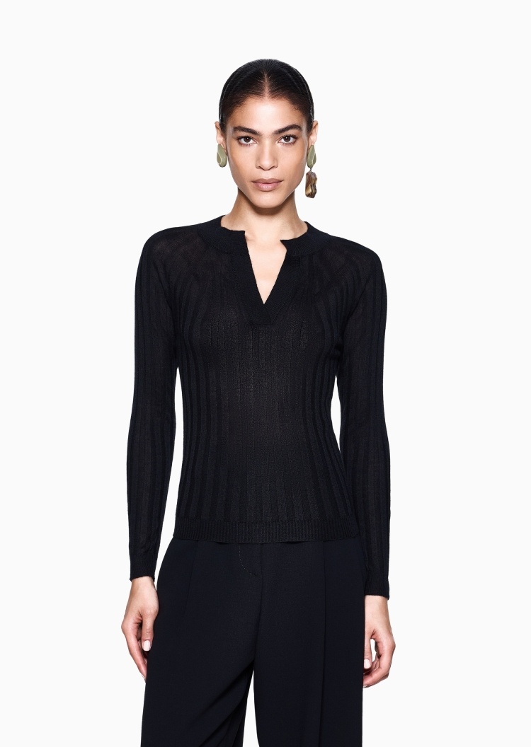 Giorgio Armani 女士山羊绒混纺V领休闲套头针织毛衣