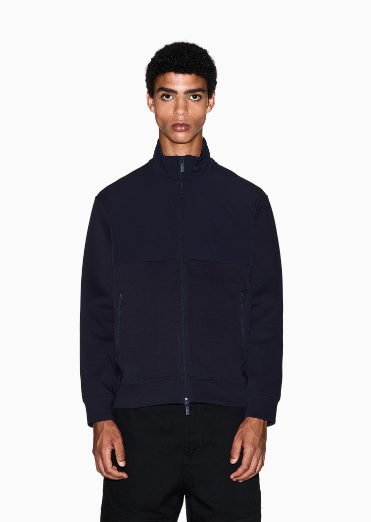 ARMANI EXCHANGE 男士拉链开衫卫衣立领运动风夹克外套
